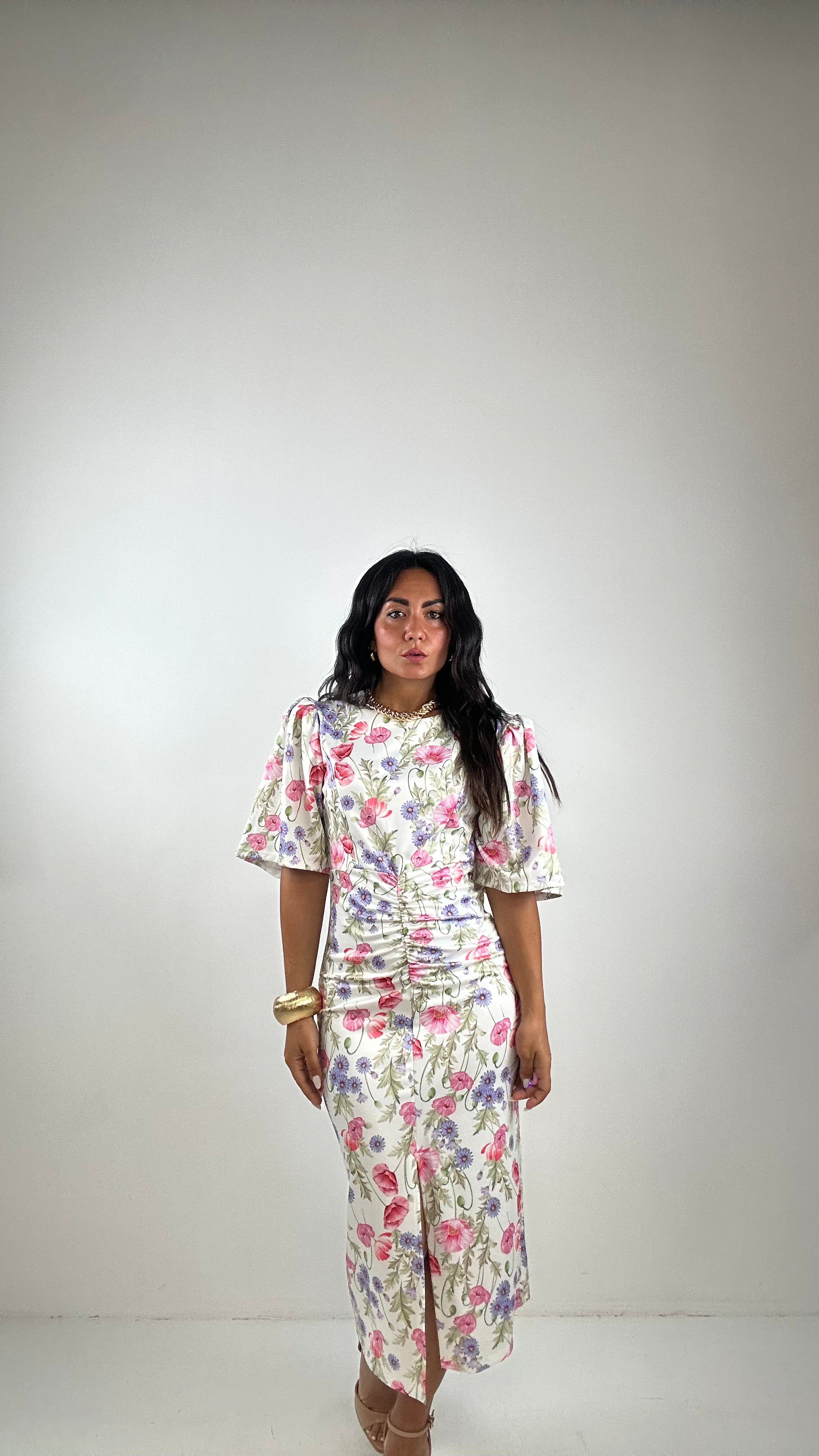 Vestito FLOWERS - BIANCO