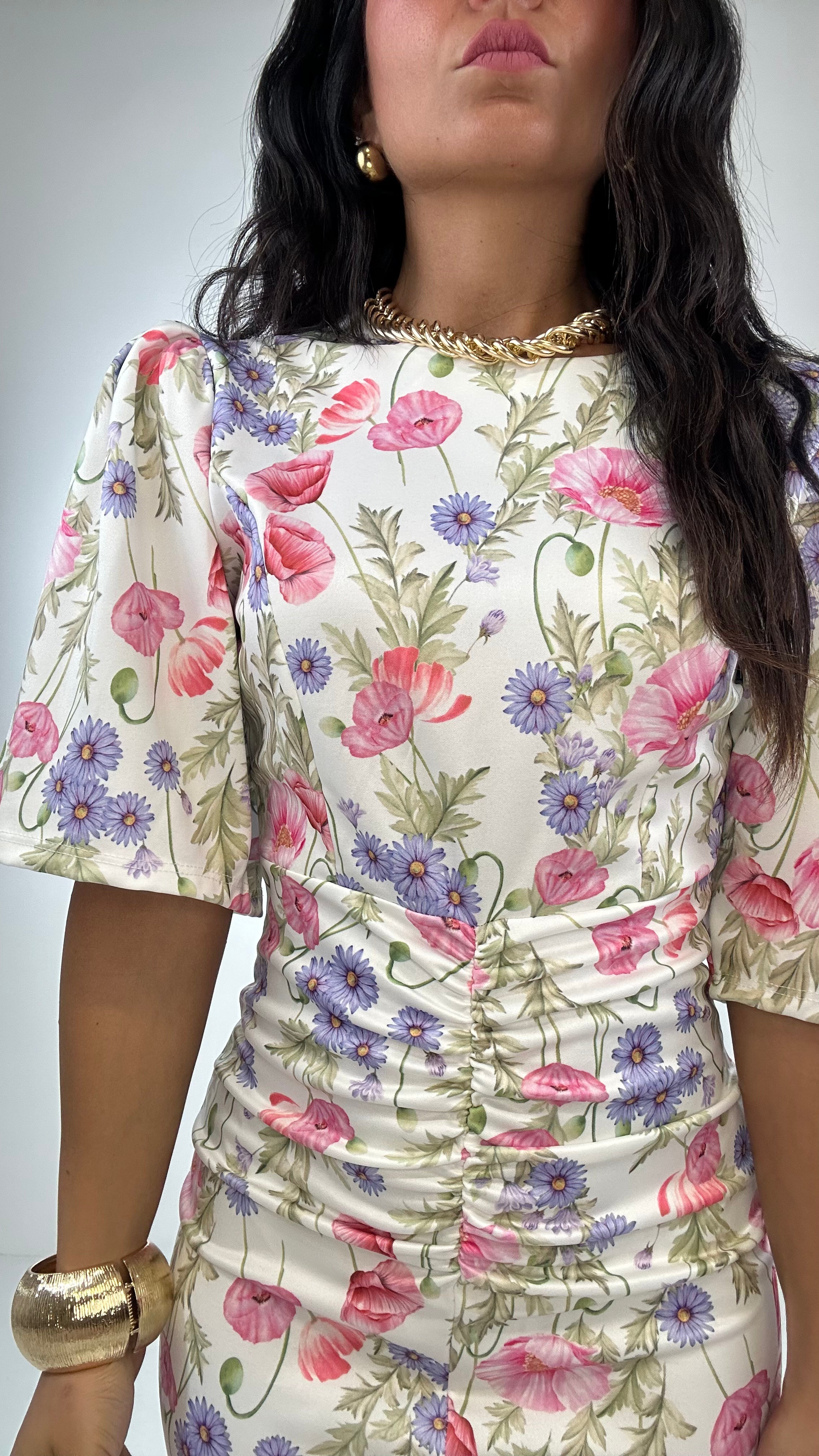 Vestito FLOWERS - BIANCO