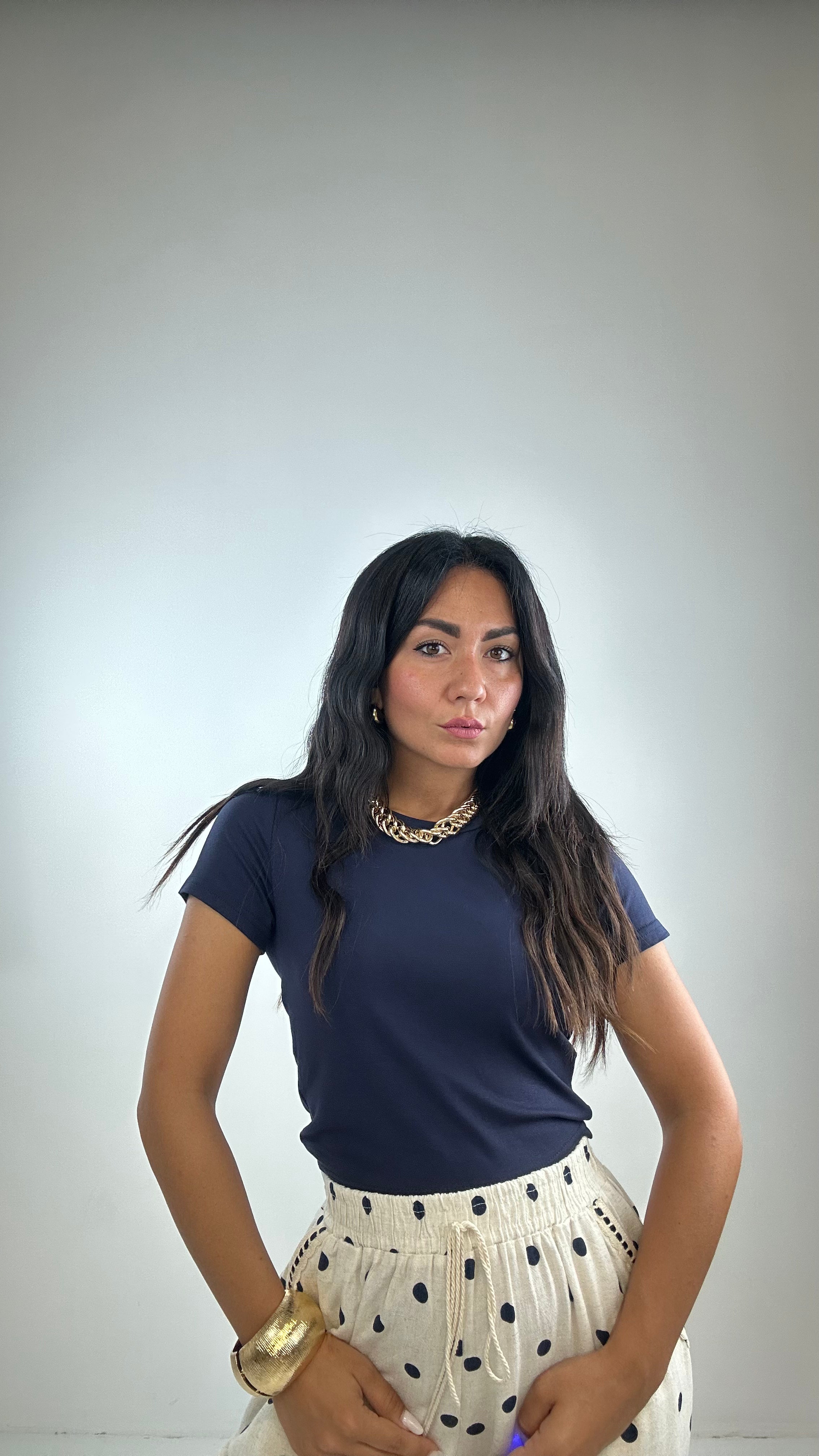 T-shirt CROP SLIM - BLU