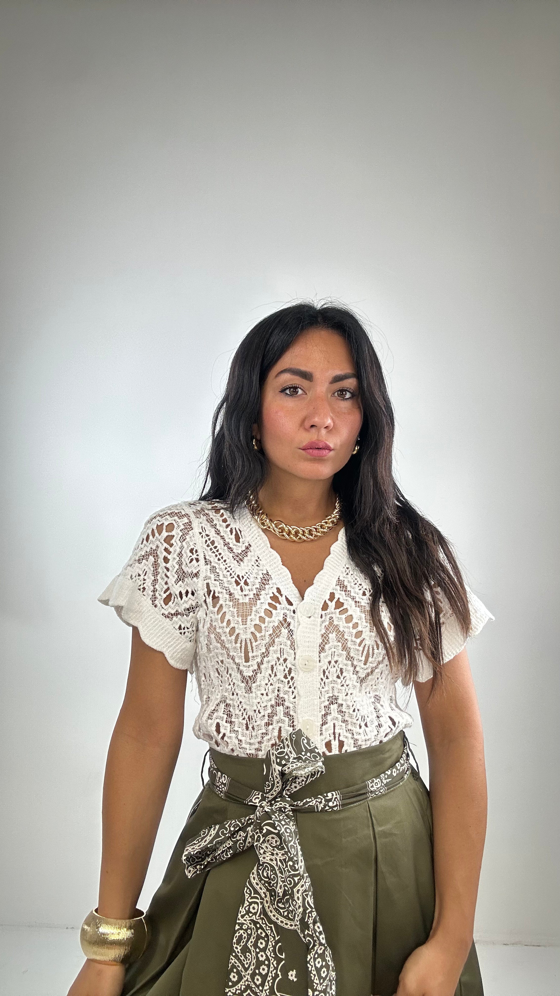 Cardigan MINITRAFOR - BIANCO