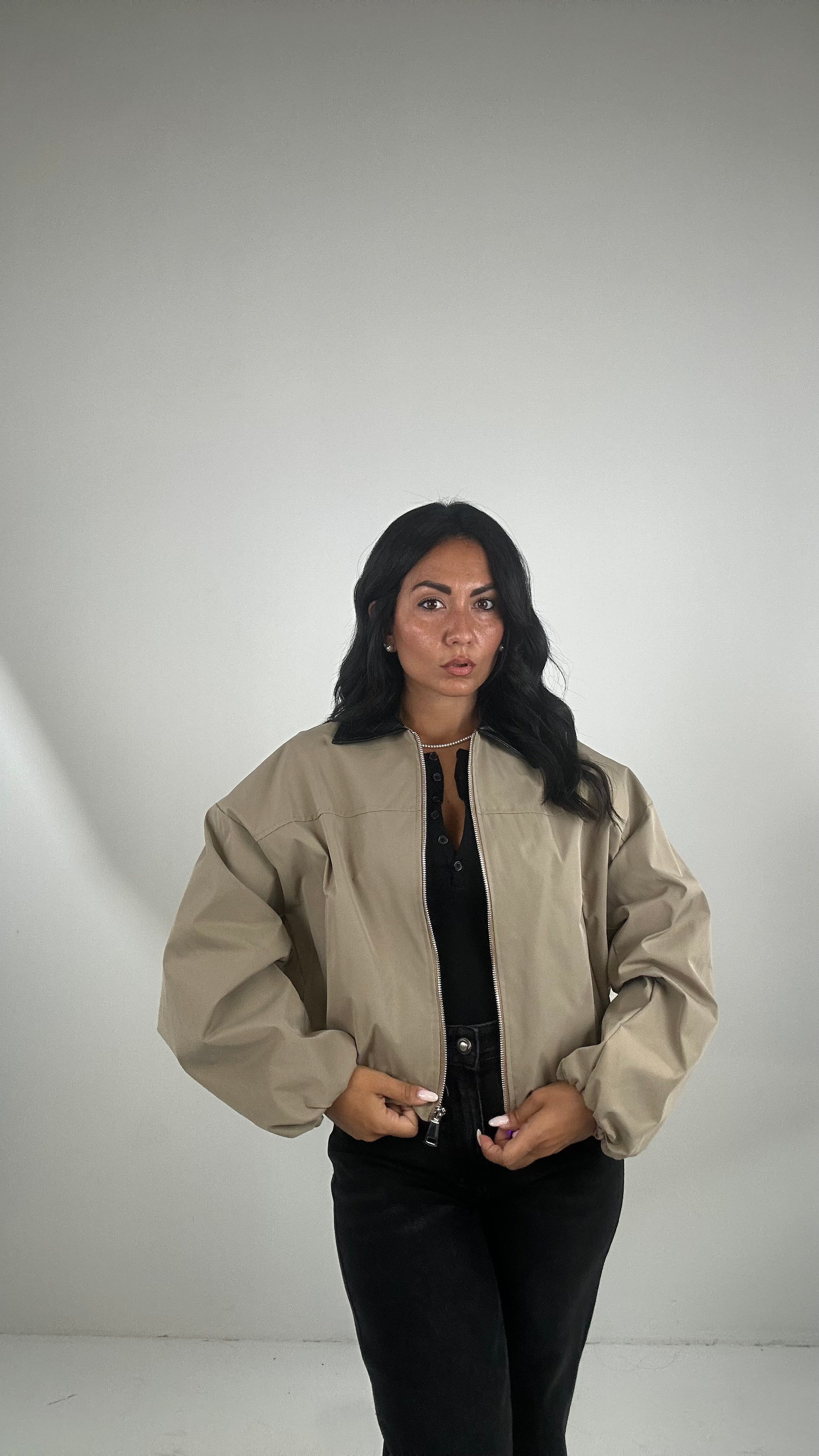 Giubbino COLLETTO MARTELLATO - BEIGE
