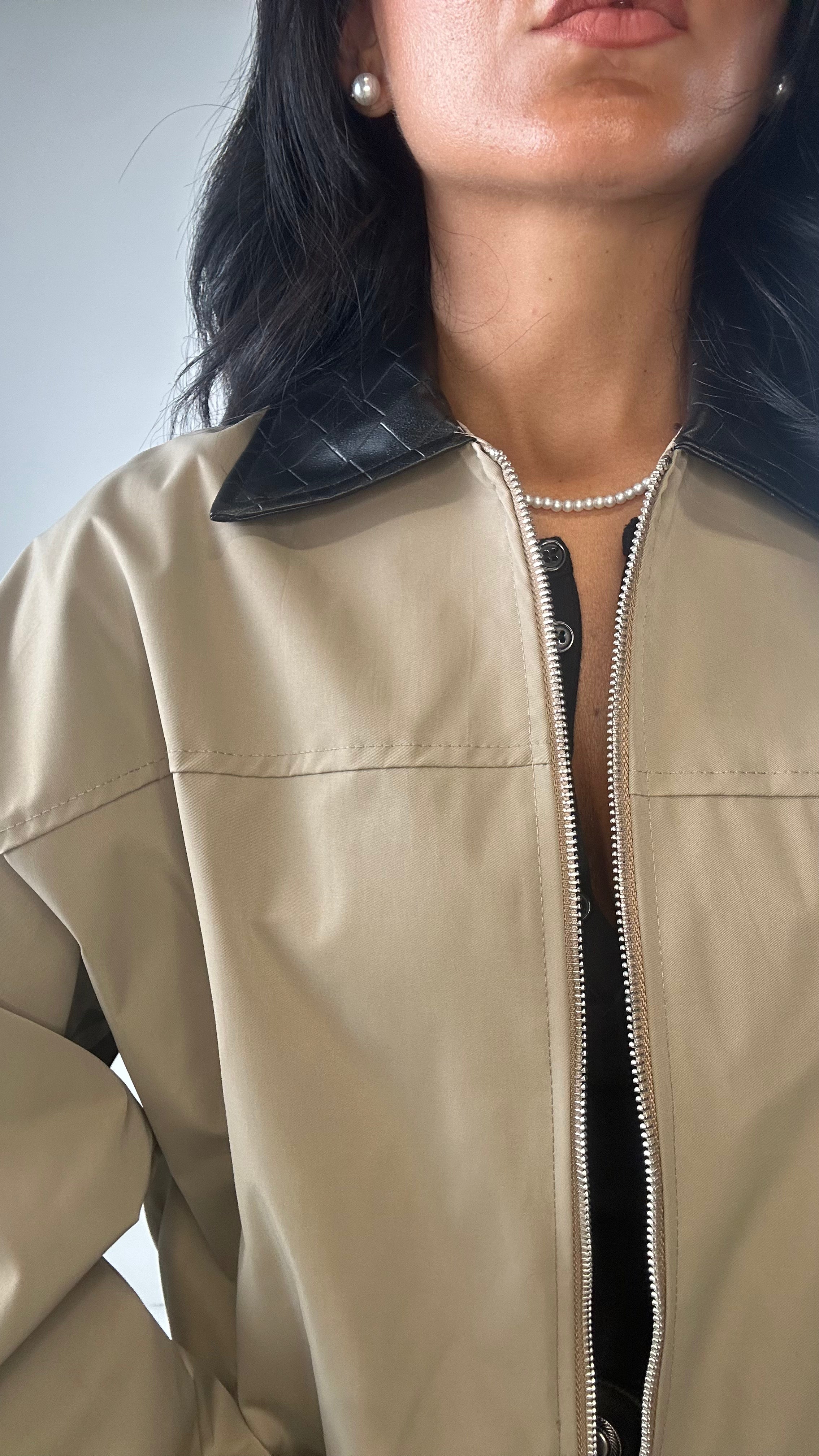 Giubbino COLLETTO MARTELLATO - BEIGE