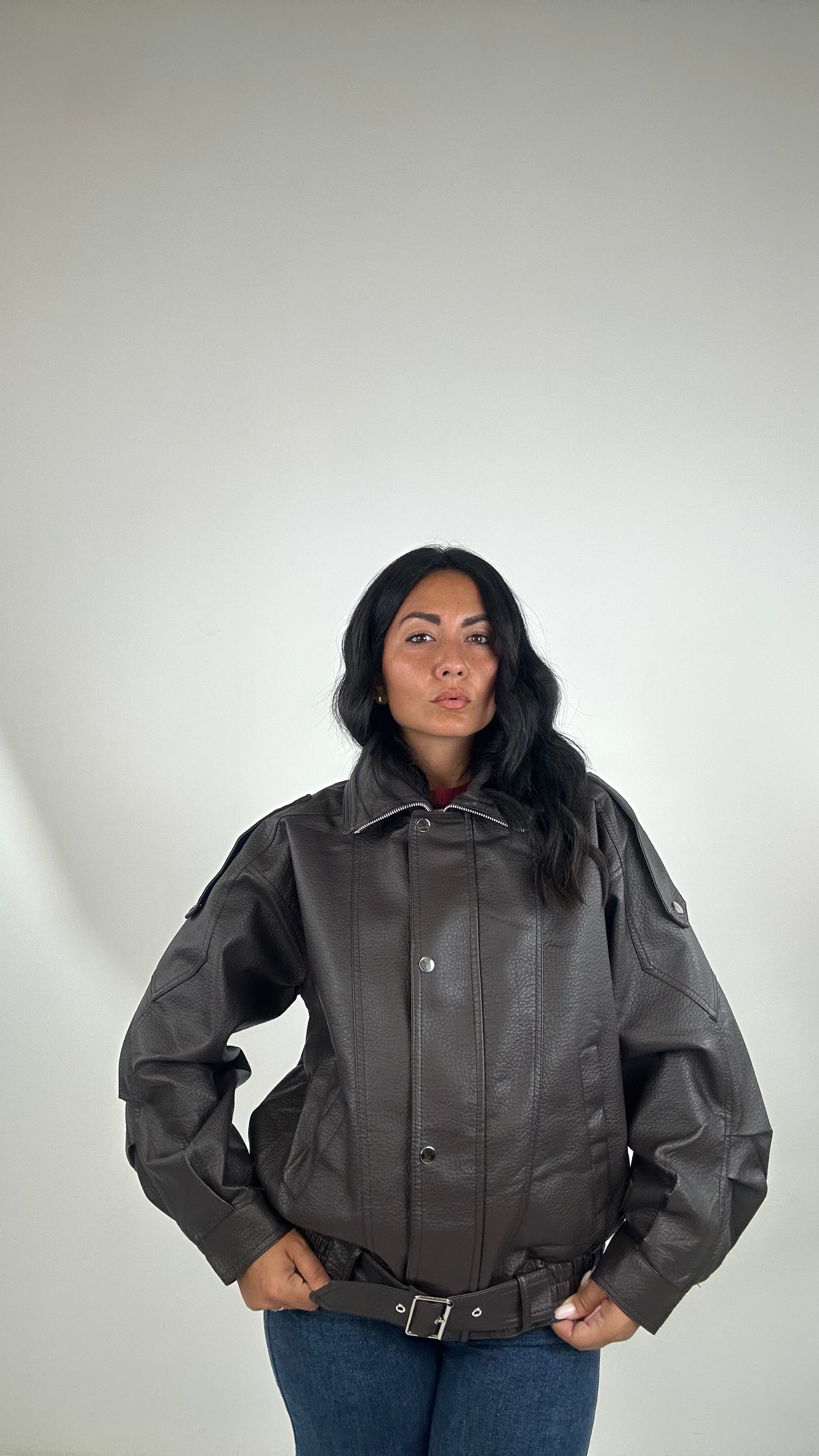 Giubbino ECOPELLE MADAME - MARRONE