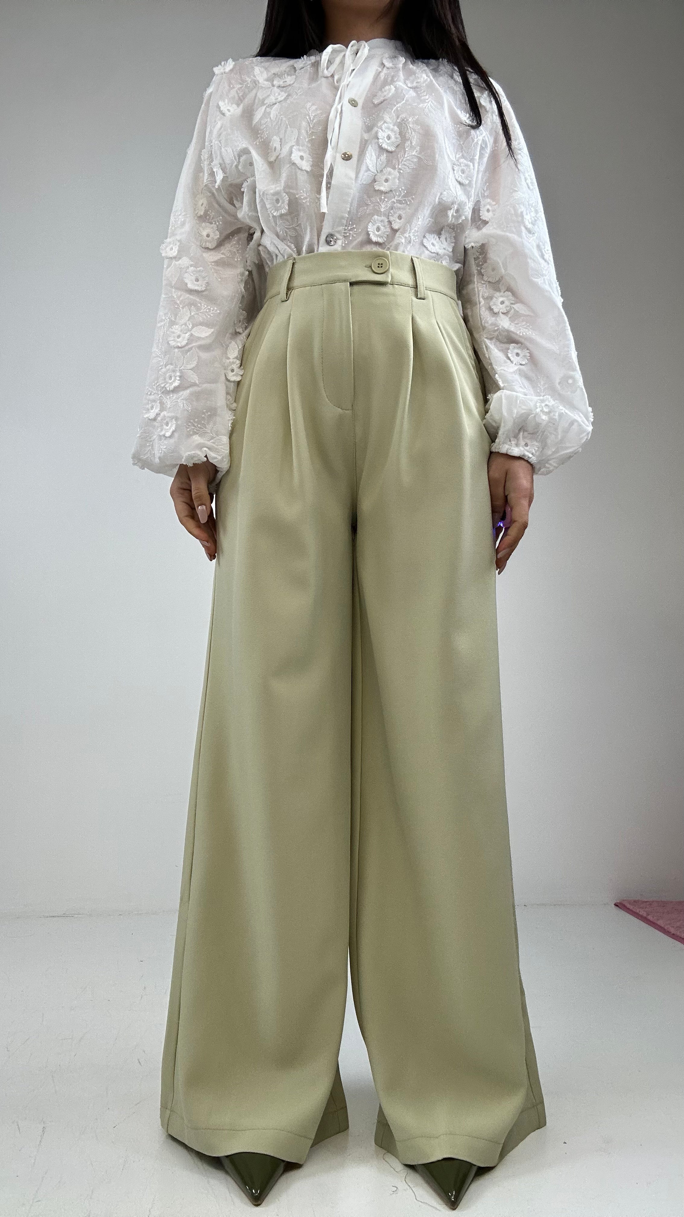 Pantalone PALAZZO HONEY - VERDE