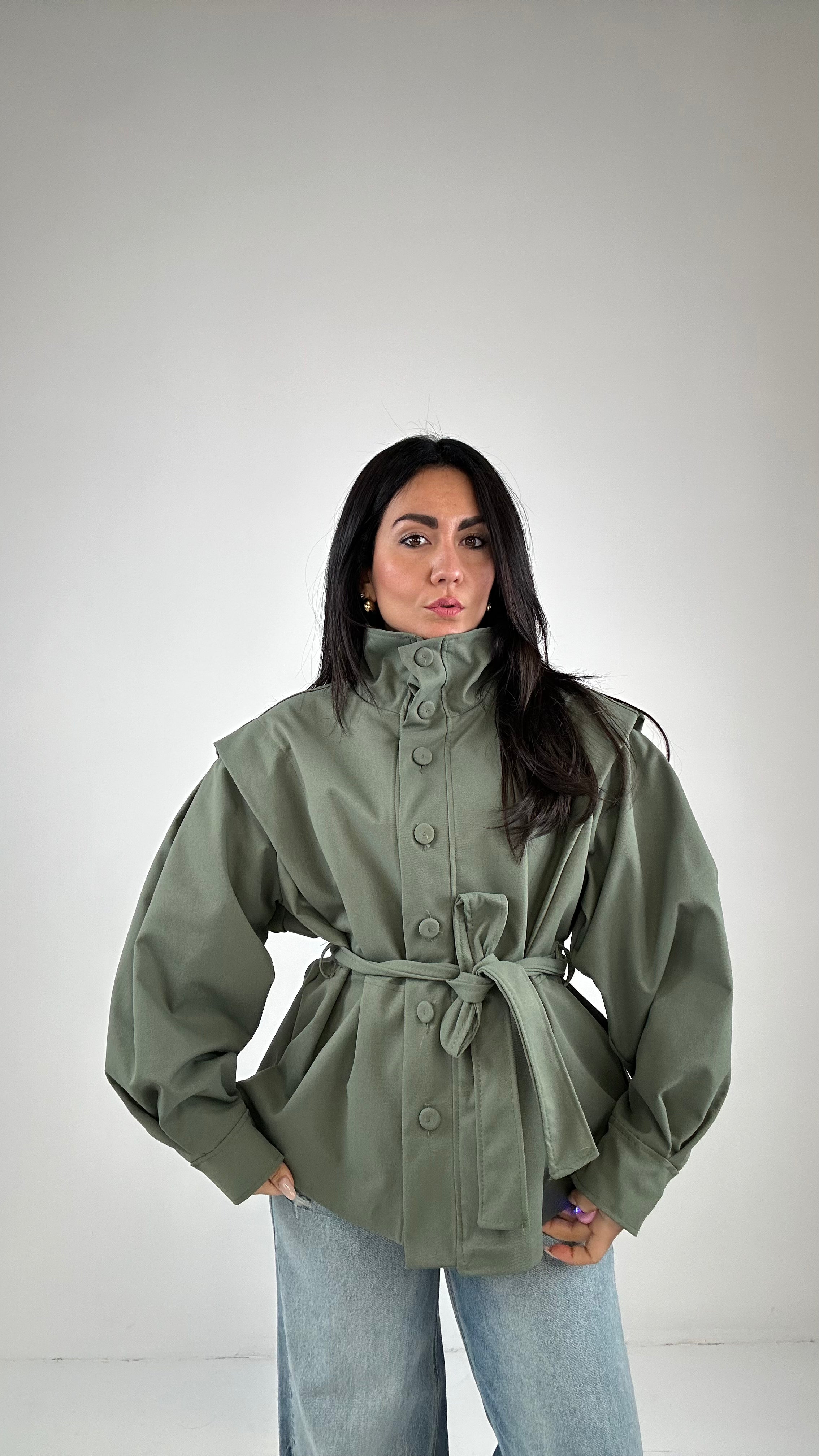 Trench CON CINTURA - VERDE MILITARE