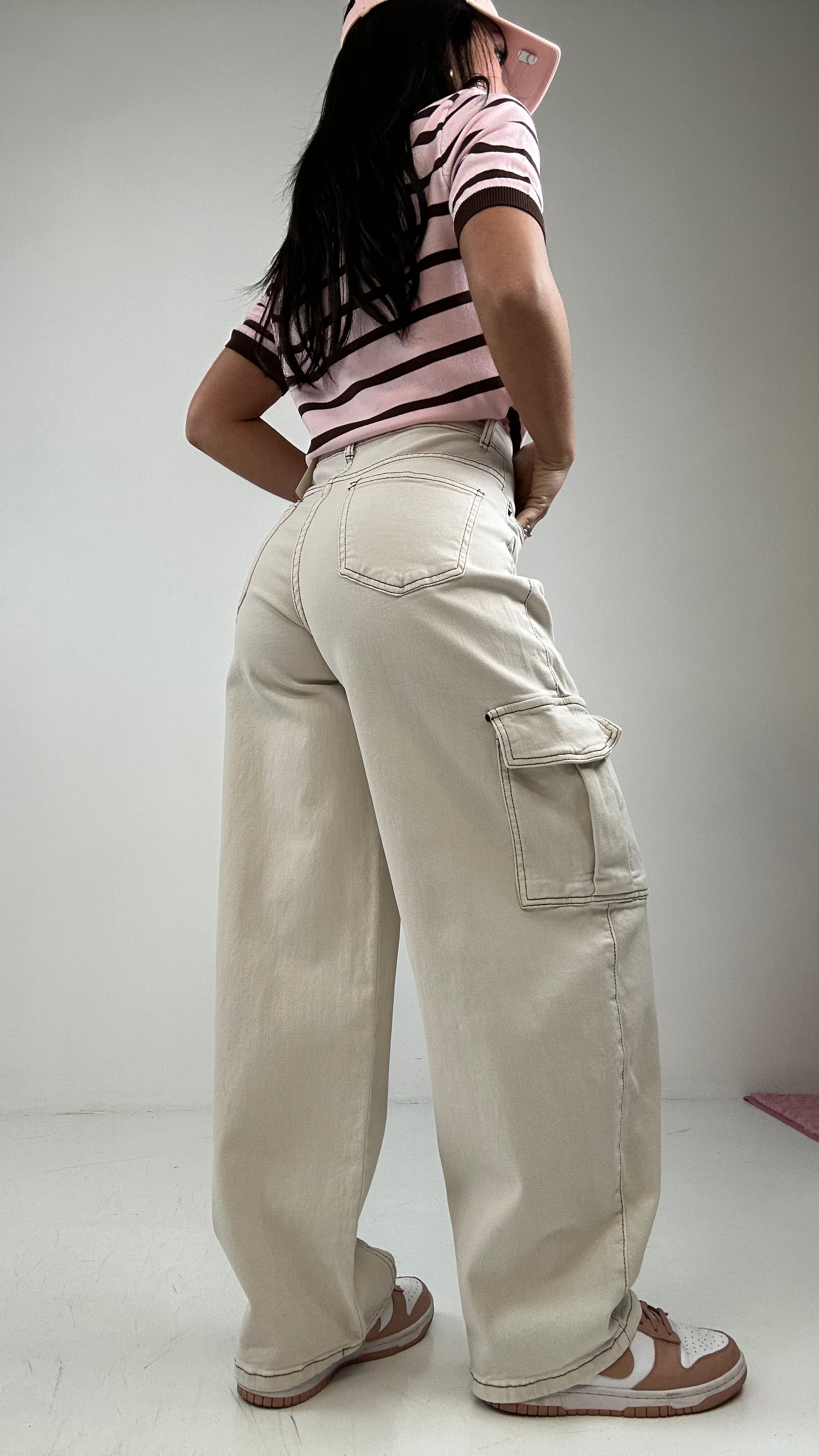 Jeans BALLON CUCITURA - BEIGE