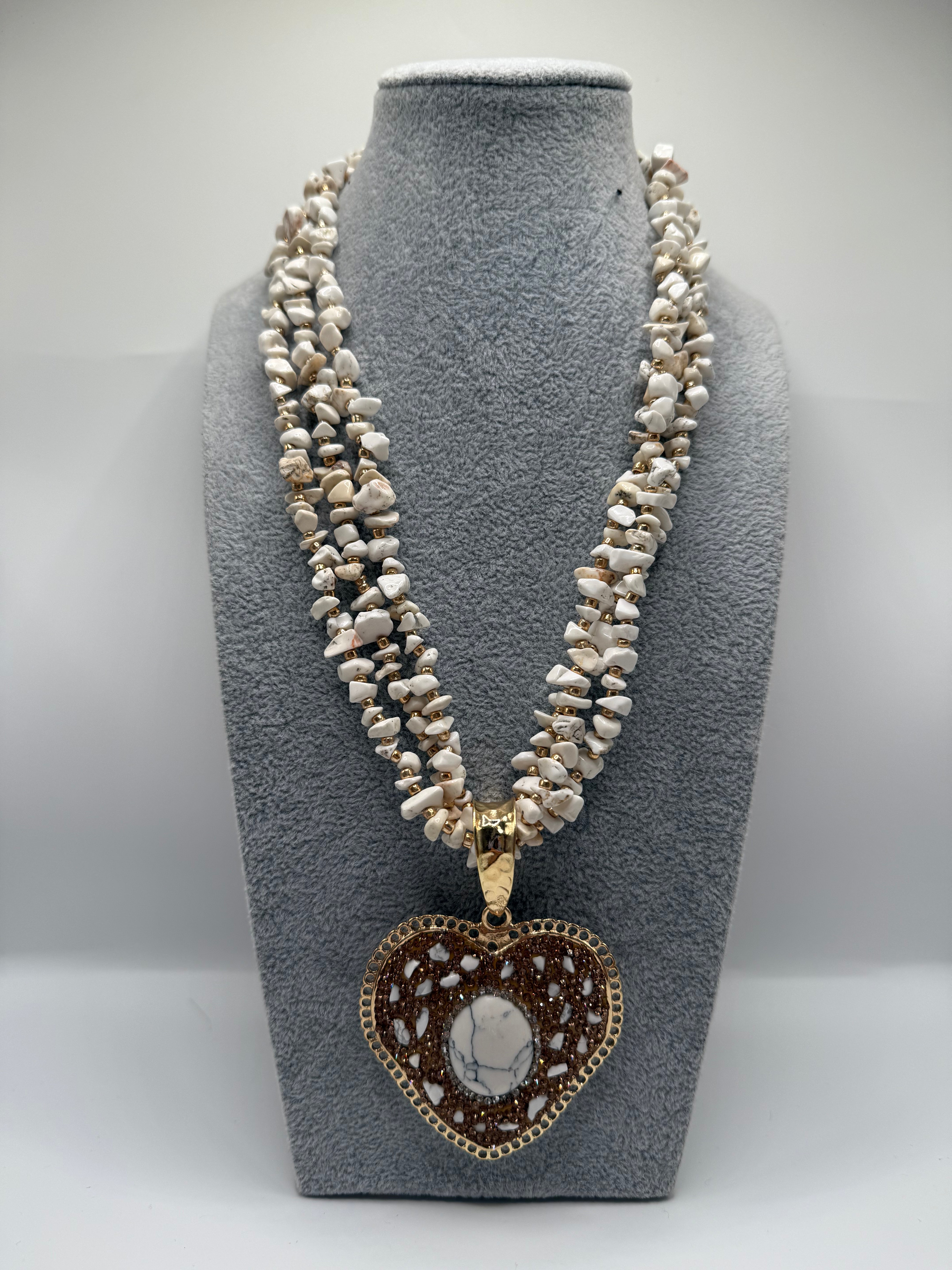 Collana CUORE CORALLI - BIANCO
