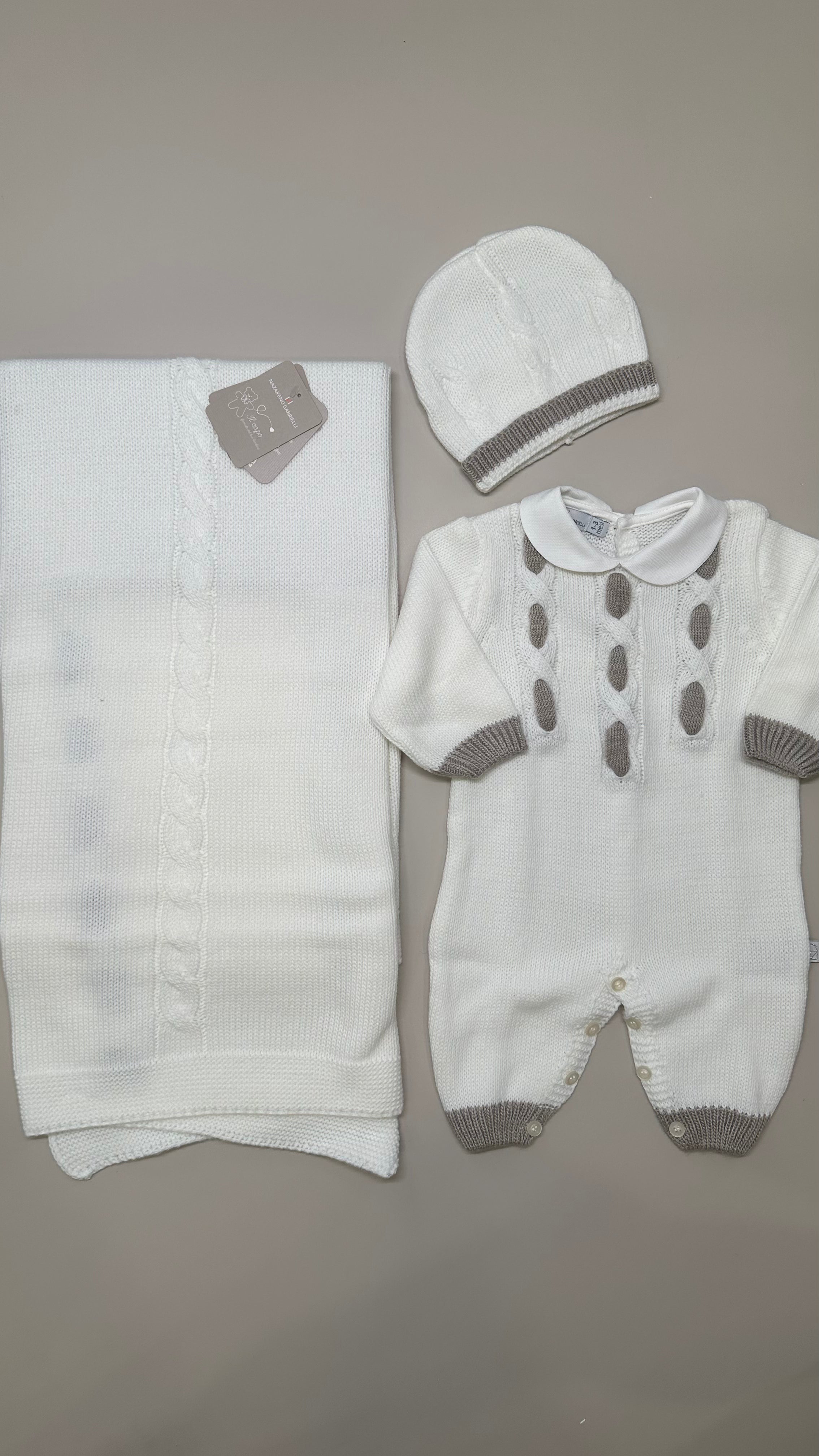 Set NASCITA TRECCIA BICOLOR - PANNA