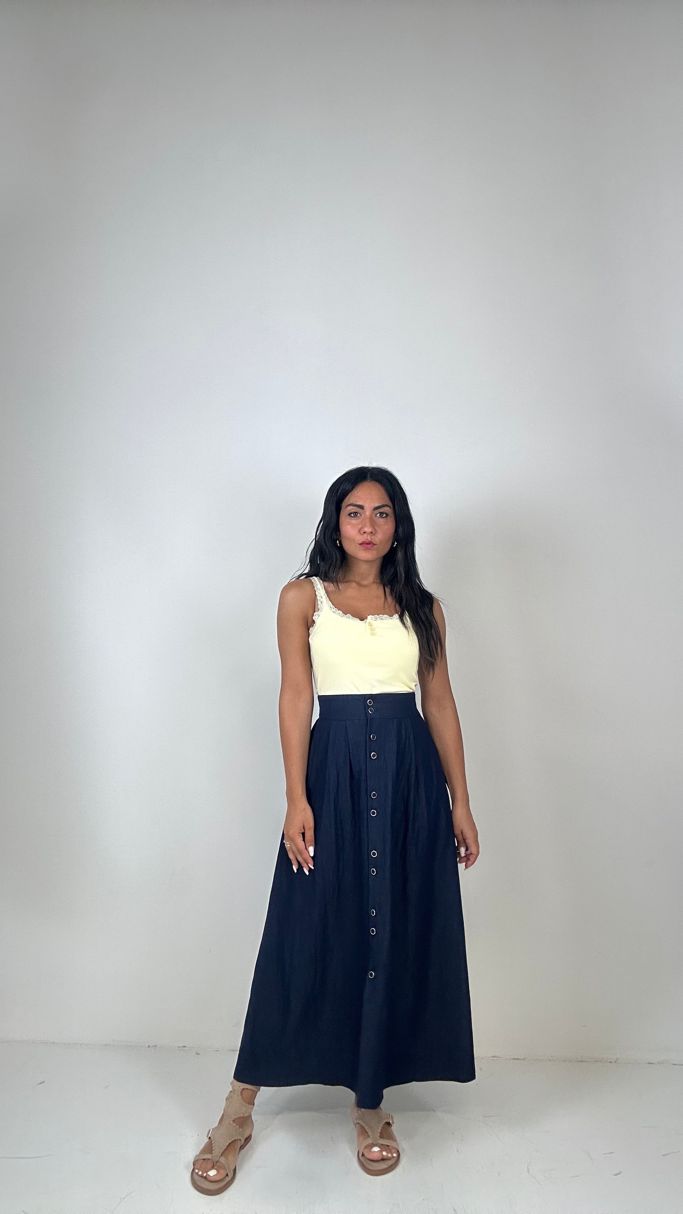 Gonna BOTTONCINI JEANS - BLU
