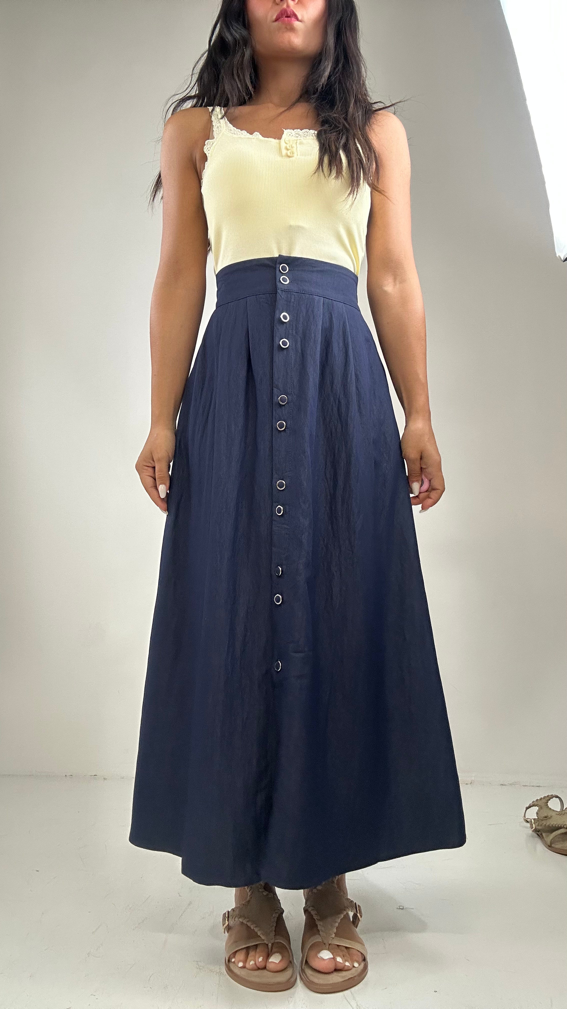 Gonna BOTTONCINI JEANS - BLU