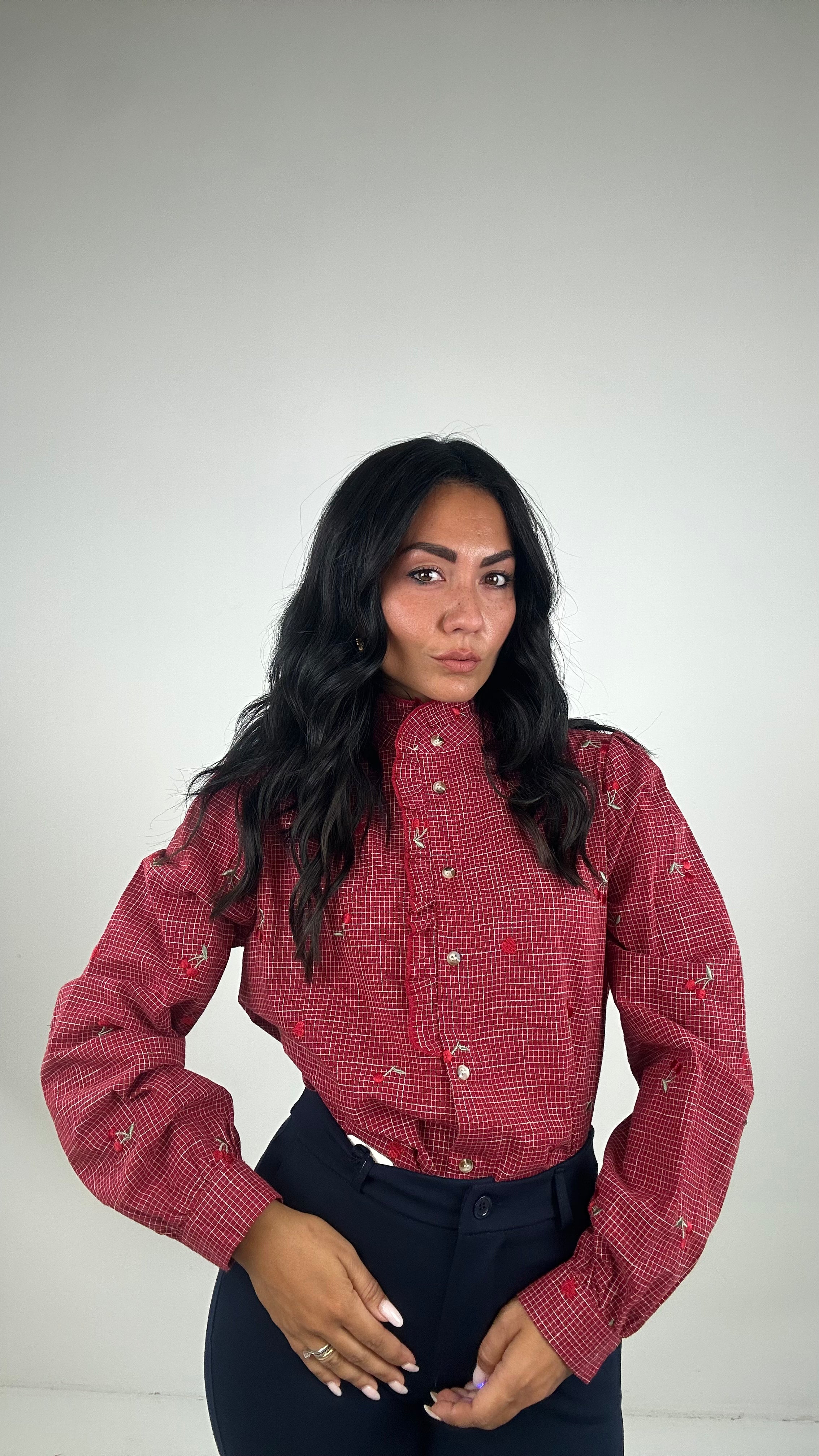 Camicia CHERRY QUADRI - ROSSO