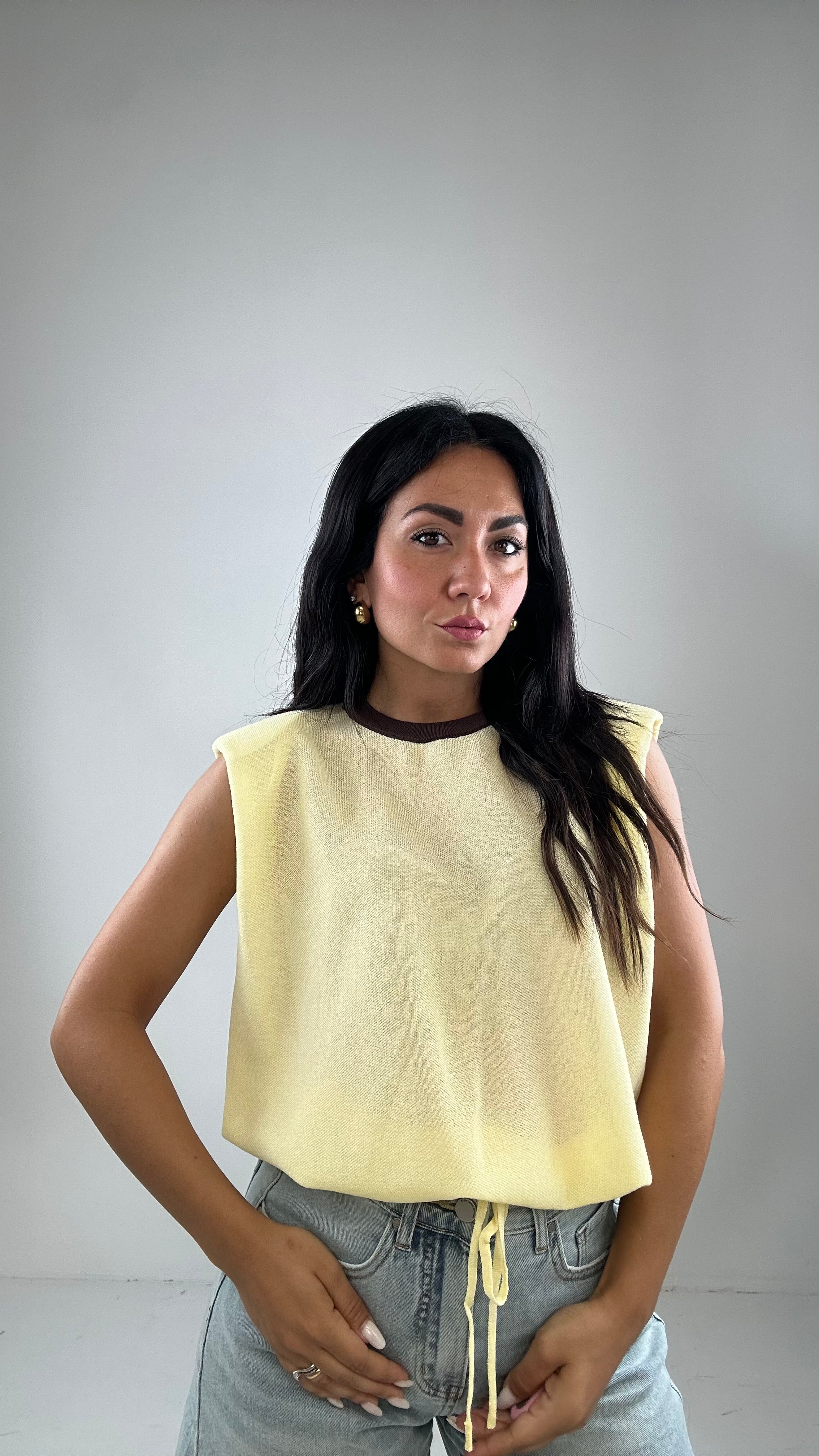 Maglia IN FILO BICOLOR - GIALLO