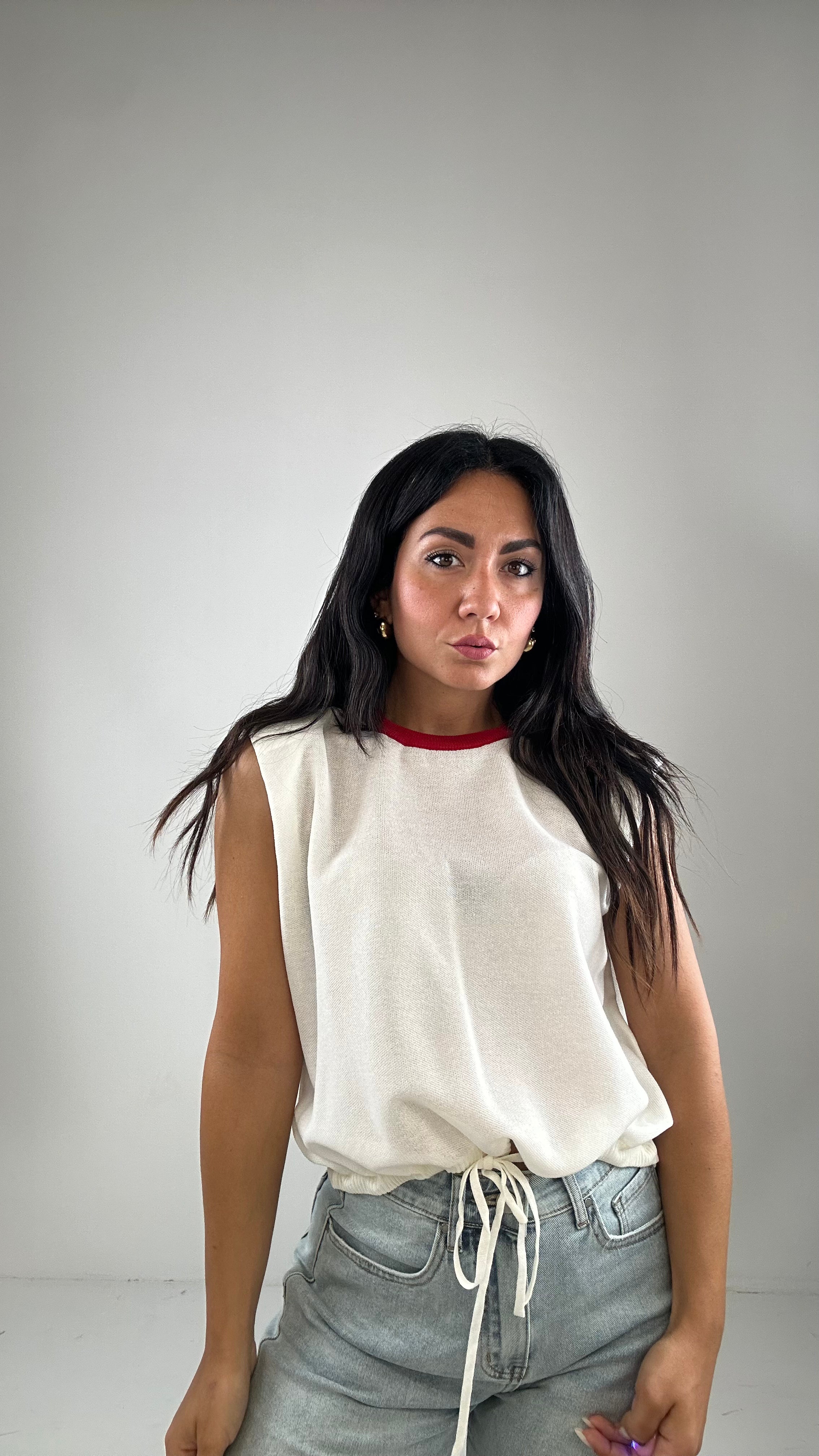 Maglia IN FILO BICOLOR - PANNA