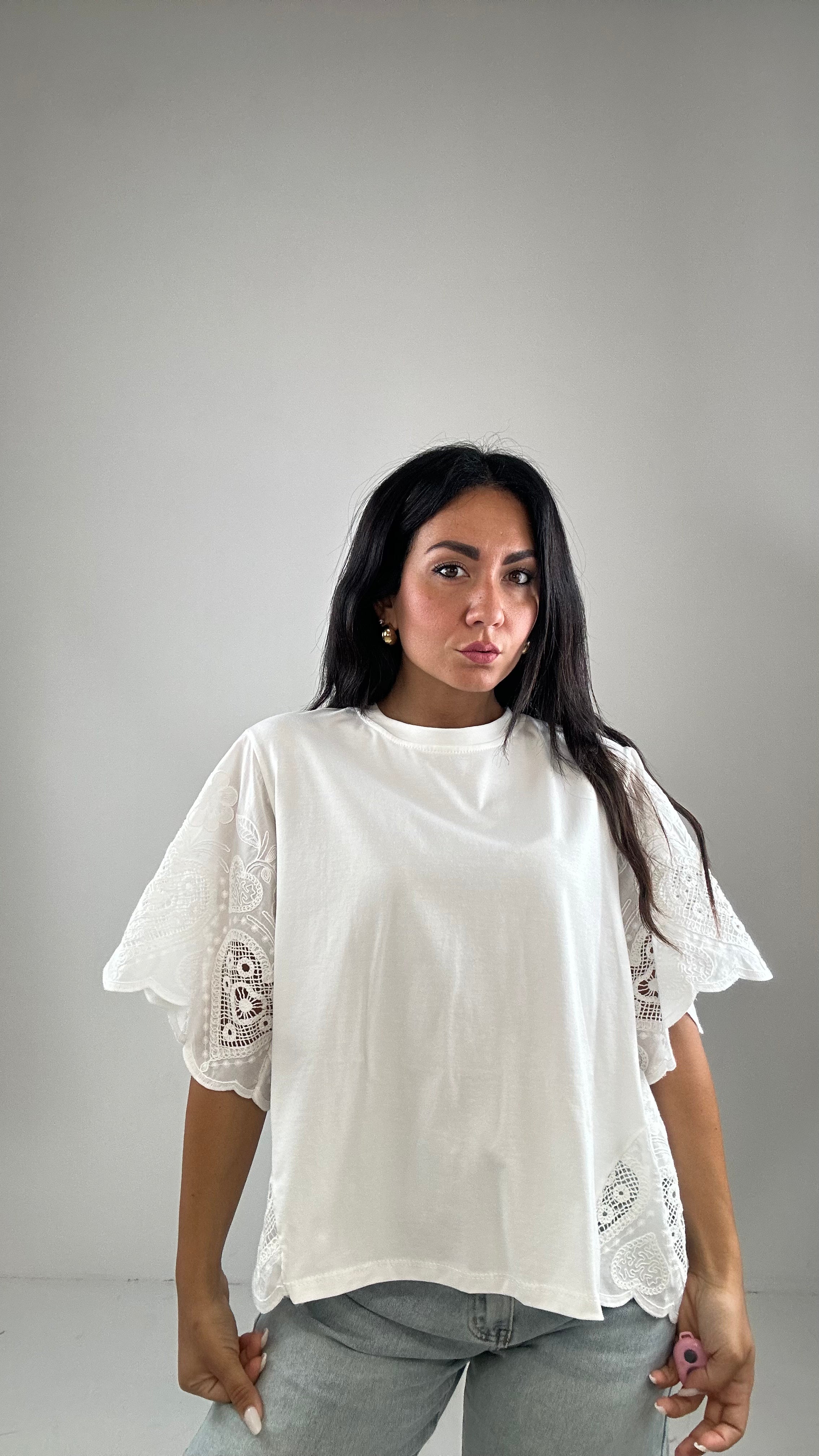 Maglia CON RICAMO - BIANCO