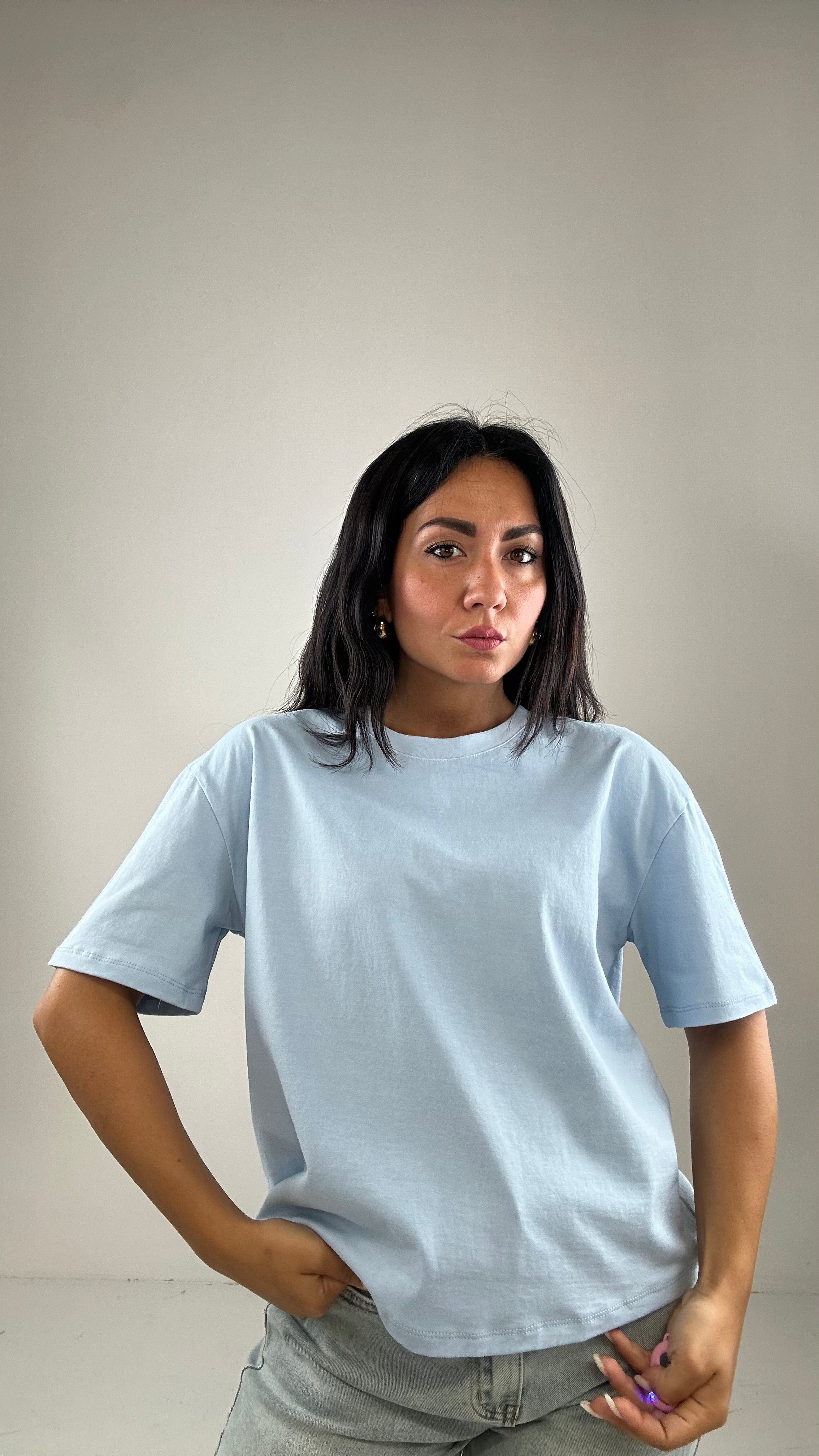 T-shirt BASIC LUMINA - CELESTE