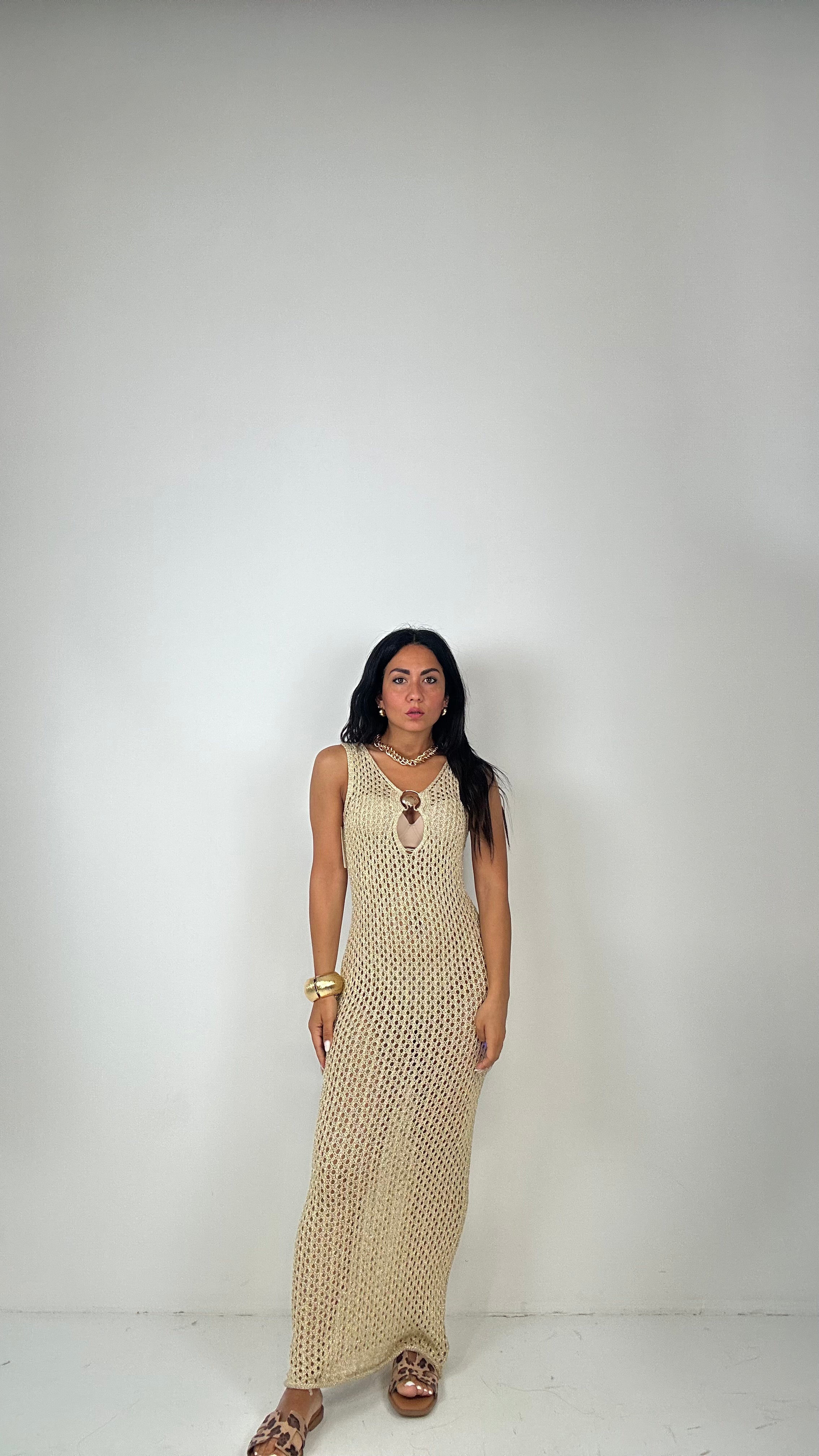 Vestito TRAFORATO CONCHIGLIA - BEIGE