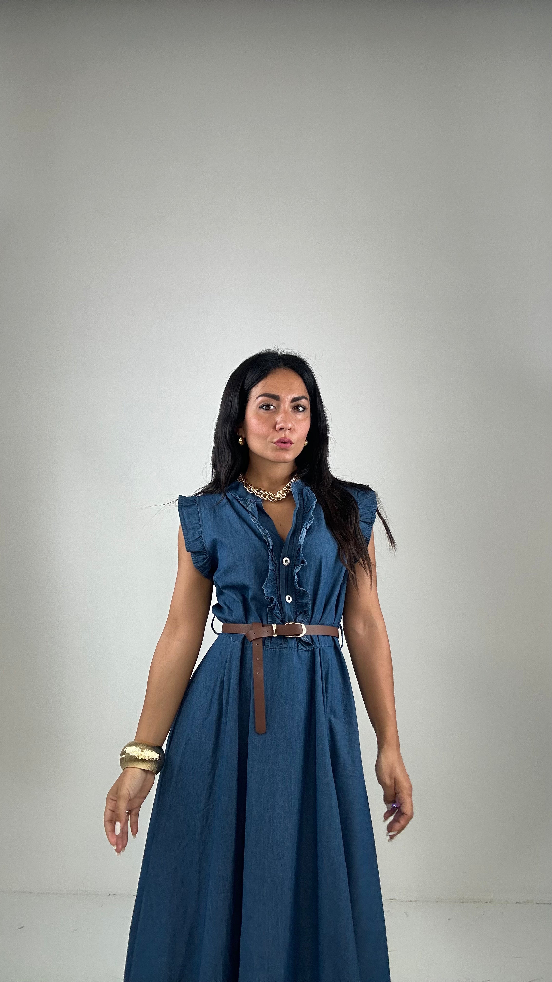Abito DENIM CON VOLANT - JEANS