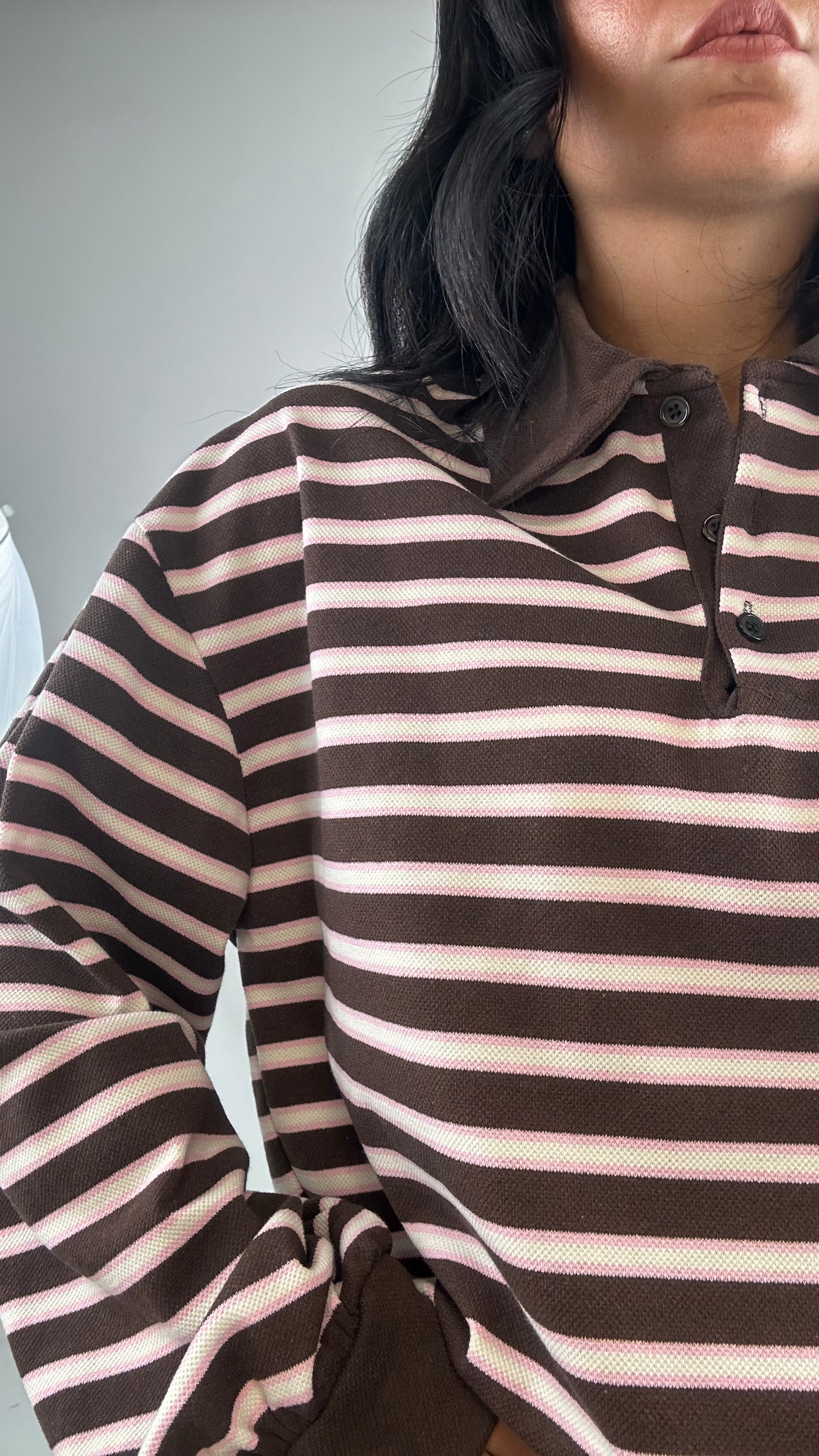 Polo RIGHE SOTTILI - MARRONE