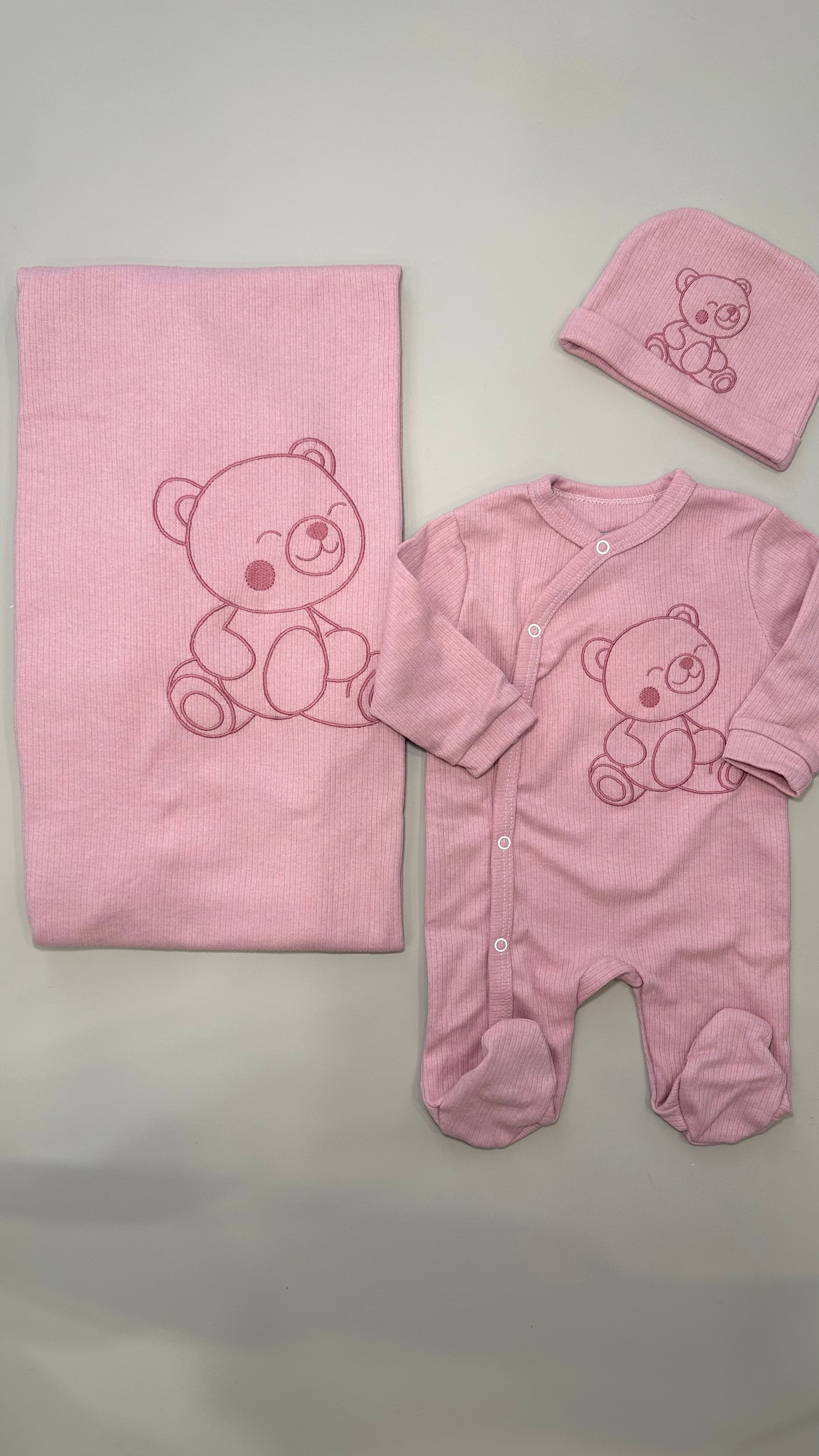Set 3pz ORSETTO TUTINA+CAPPEL+COPER - ROSA
