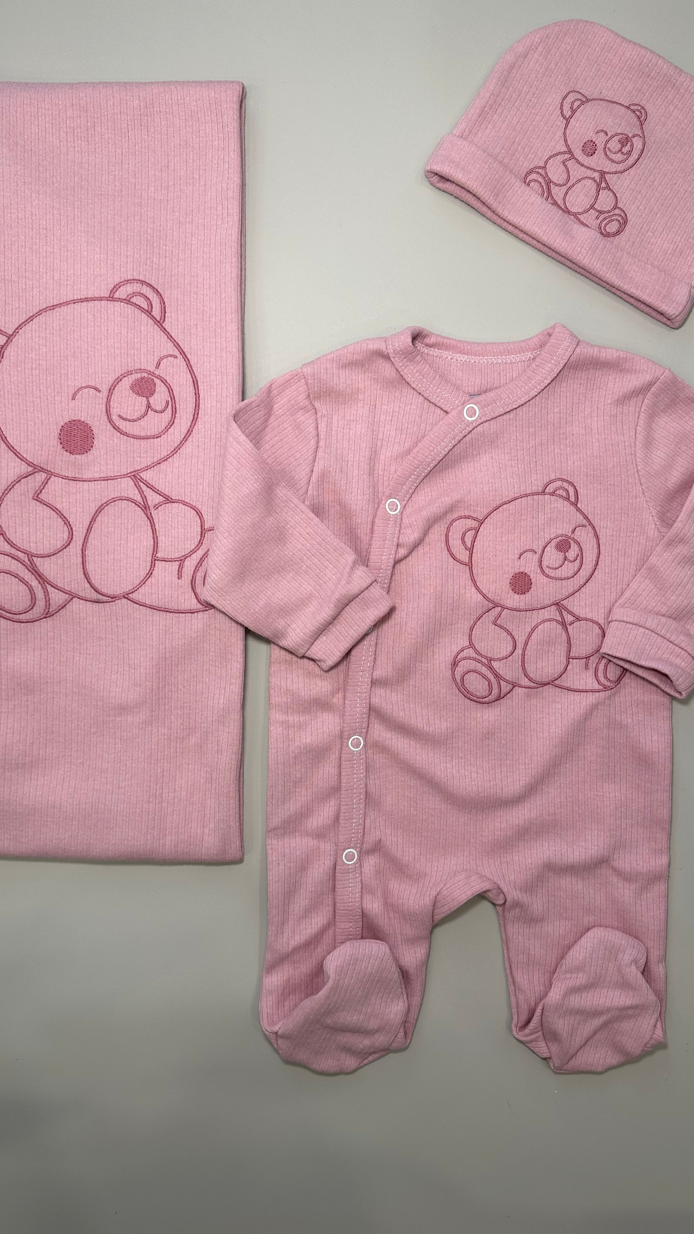 Set 3pz ORSETTO TUTINA+CAPPEL+COPER - ROSA
