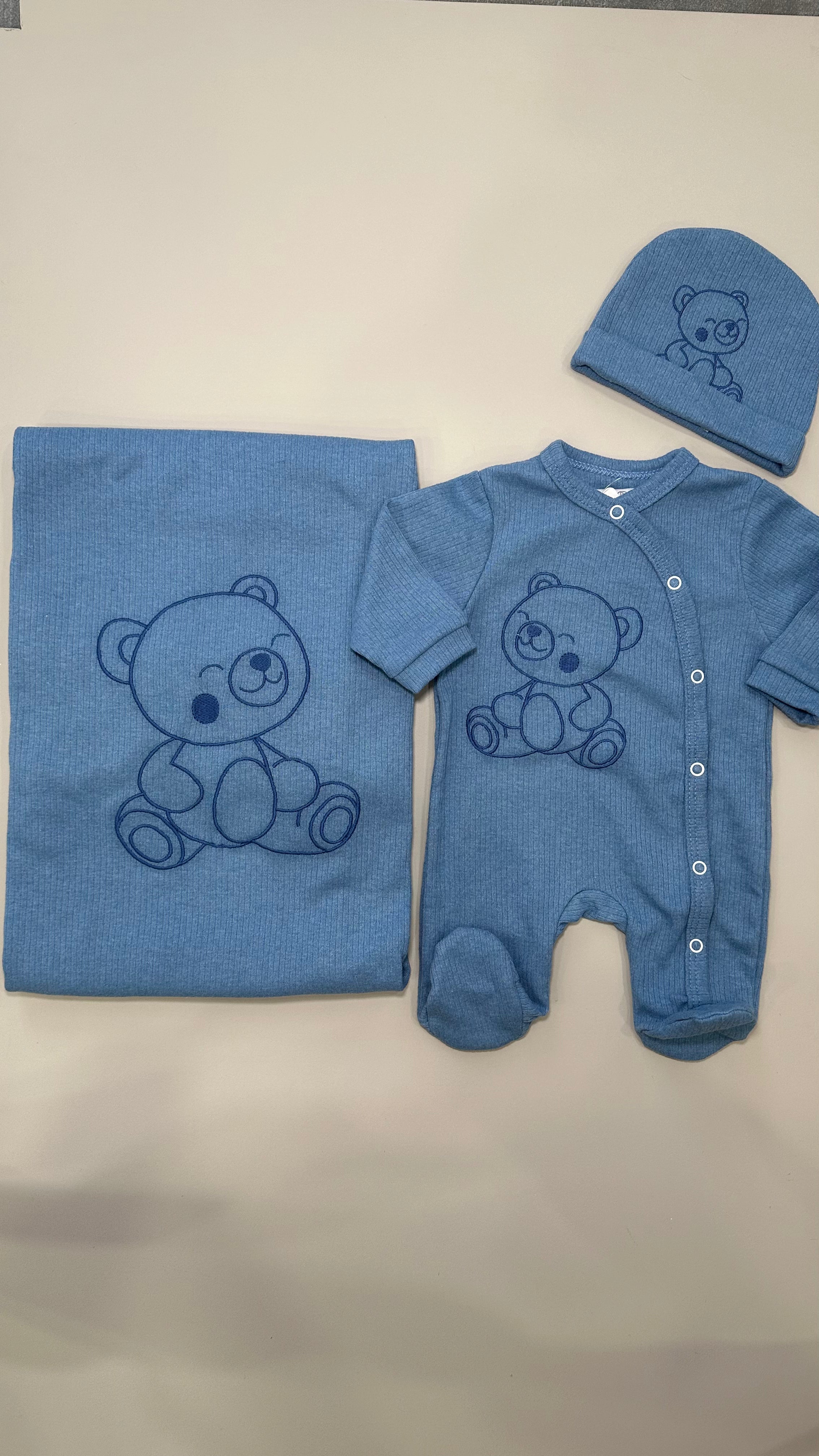 Set 3pz ORSETTO TUTINA+CAPPEL+COPER - BLU