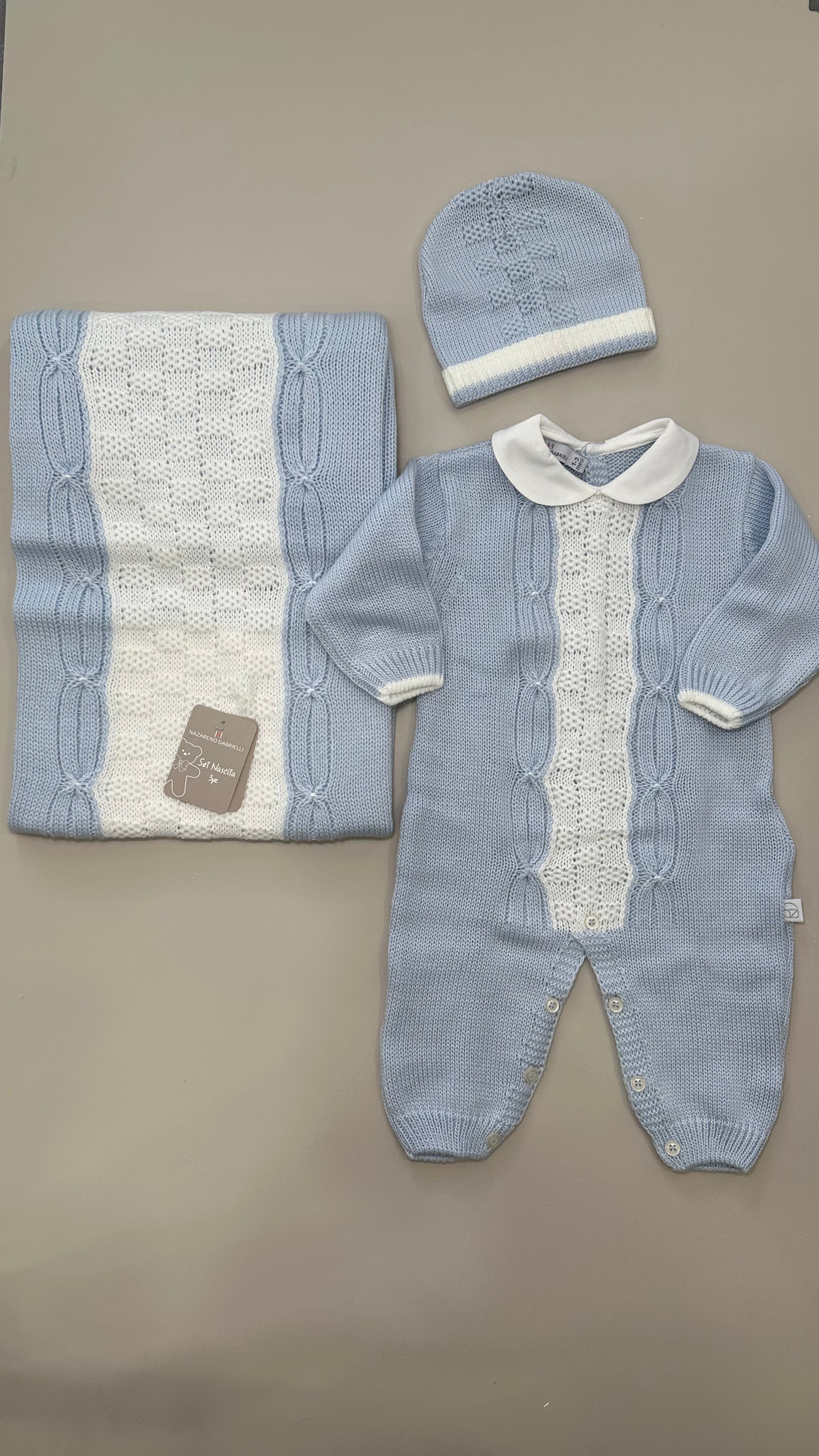 Set 3PZ TUTINA+COPER+CAPPELLO - CELESTE