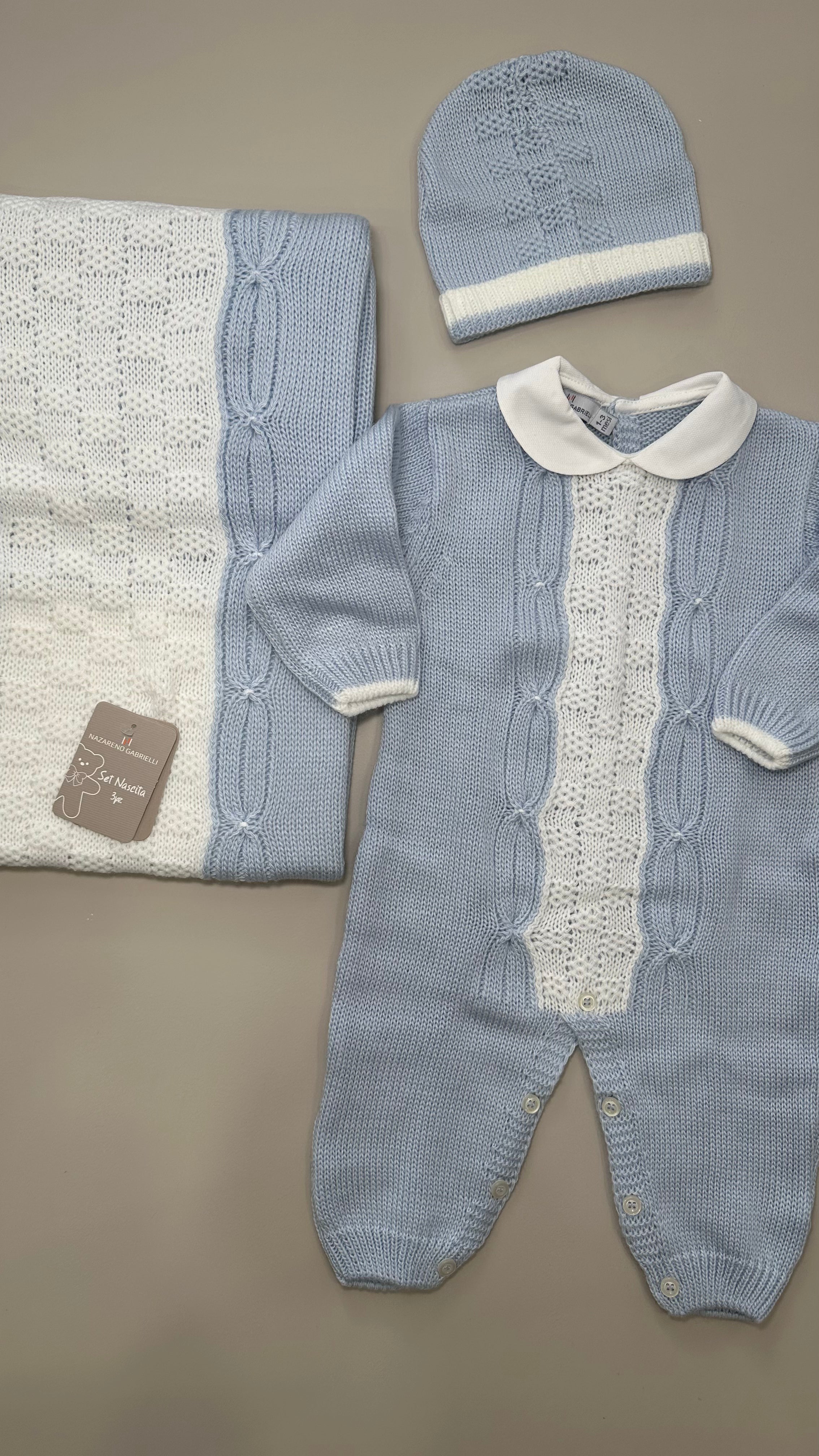 Set 3PZ TUTINA+COPER+CAPPELLO - CELESTE
