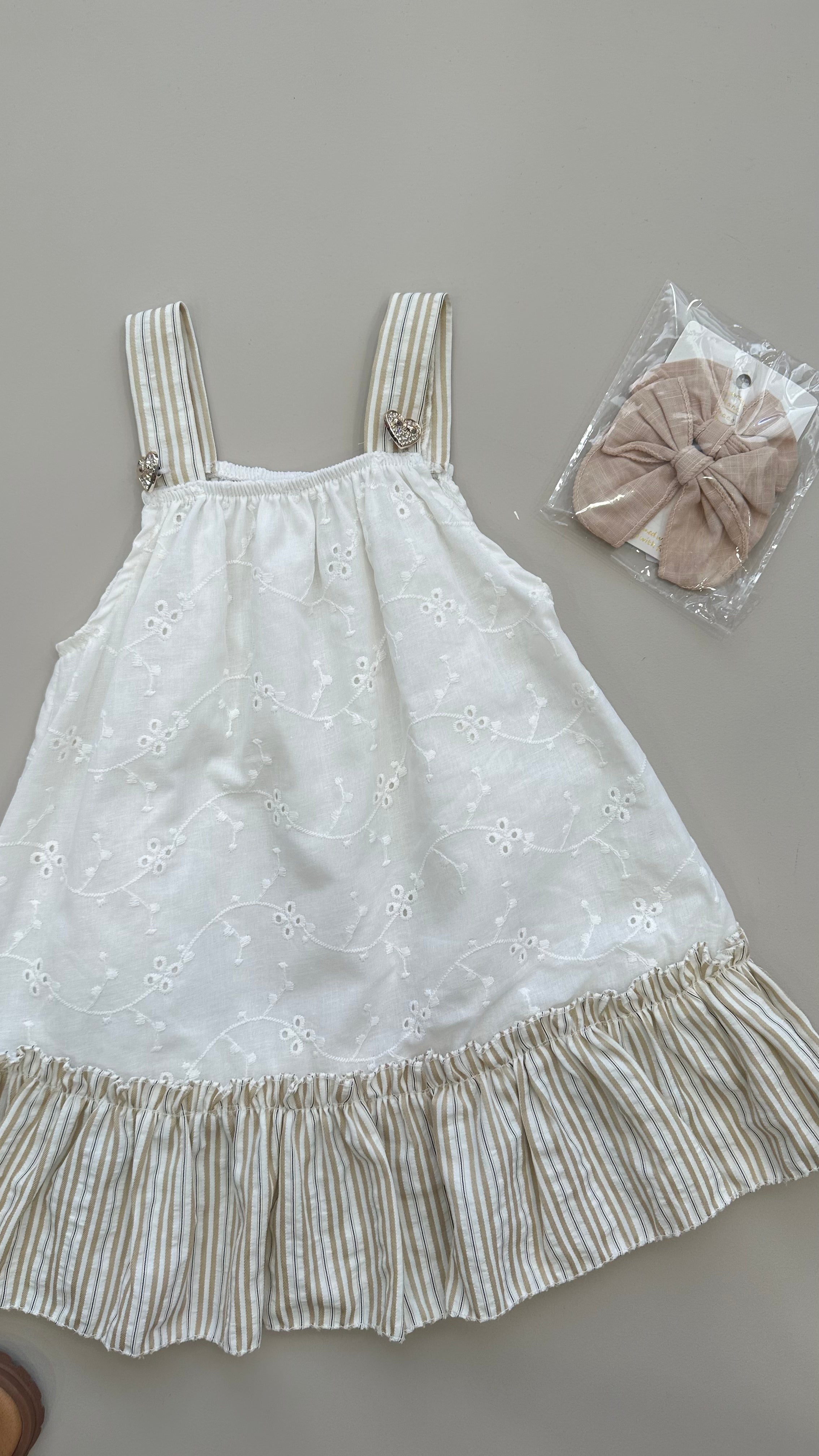 Vestitino BREDELLA CUORI 2-12A - BIANCO