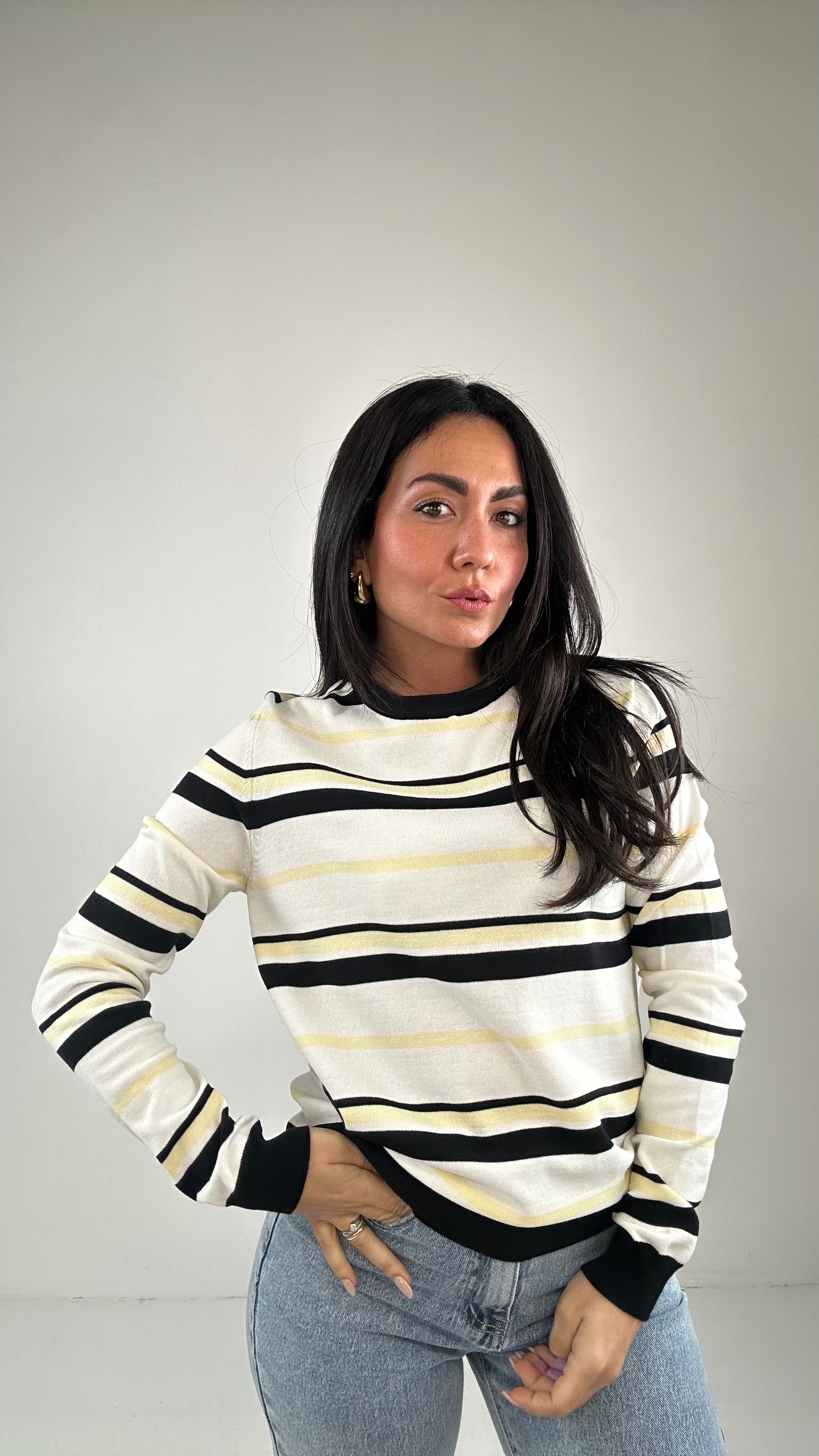 Pull RIGHE TWO - NERO