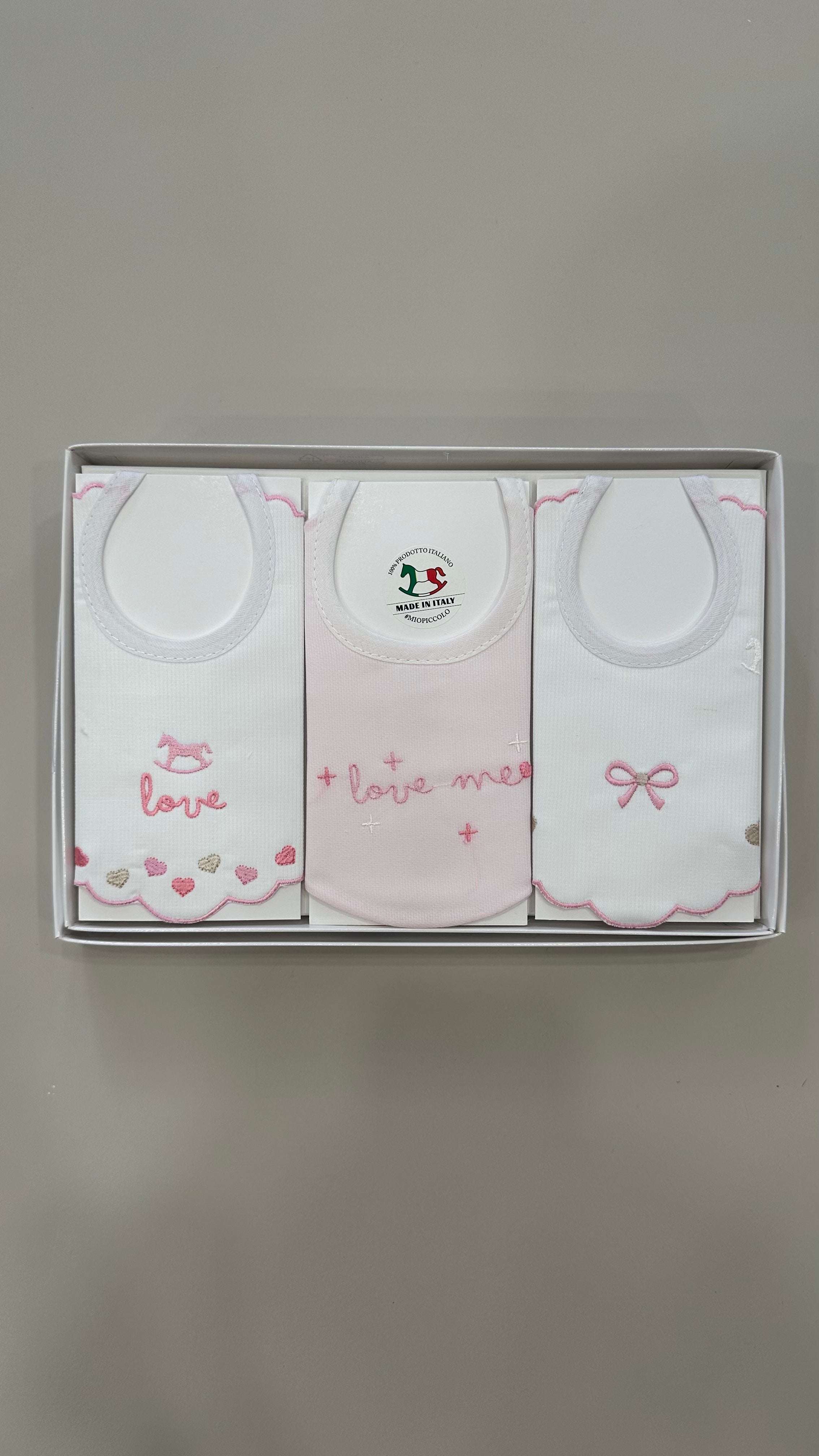 Tris BAVAGLINI RICAMATI - ROSA