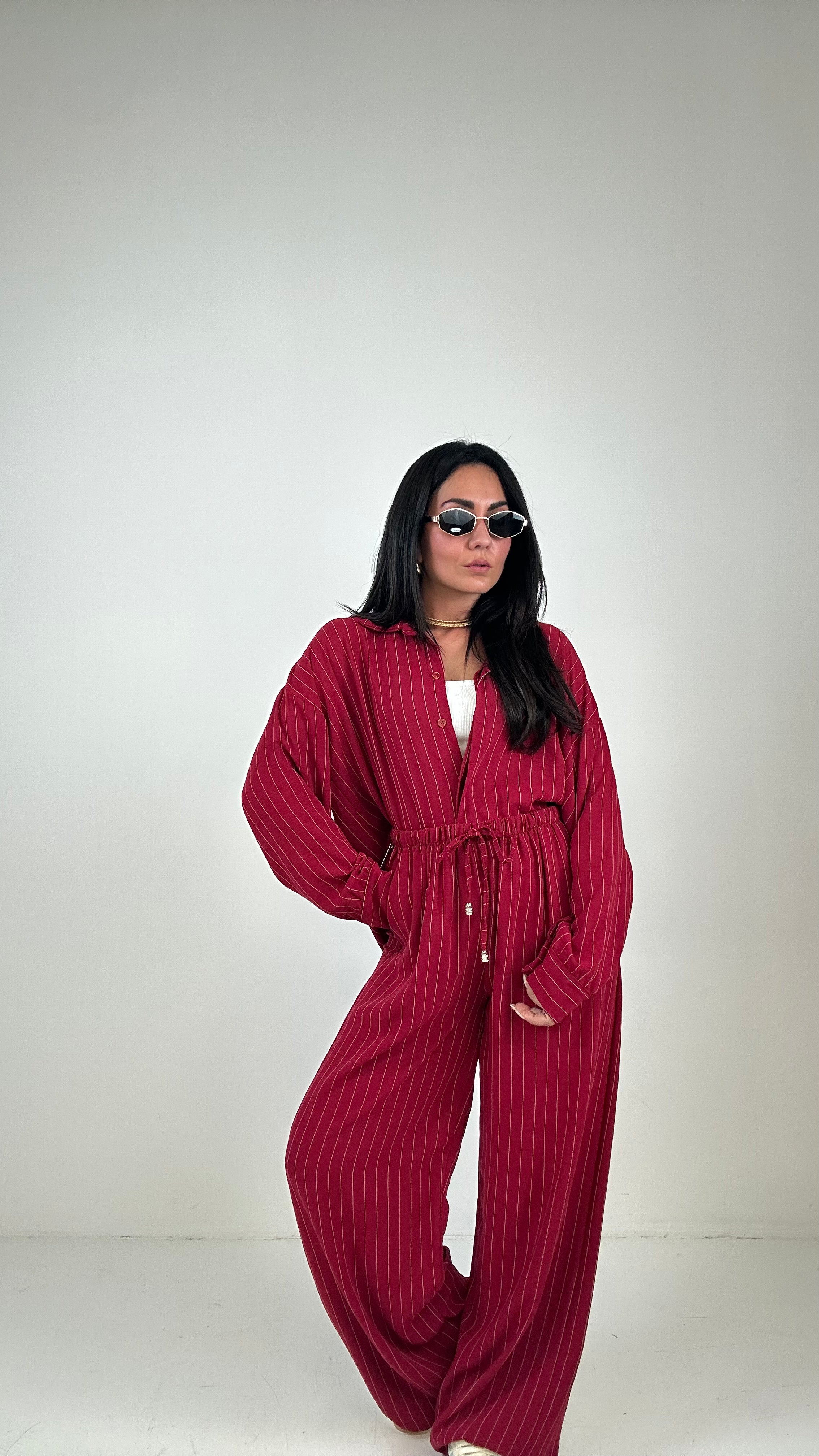 Coordinato con PANTALONE RIGHE - ROSSO