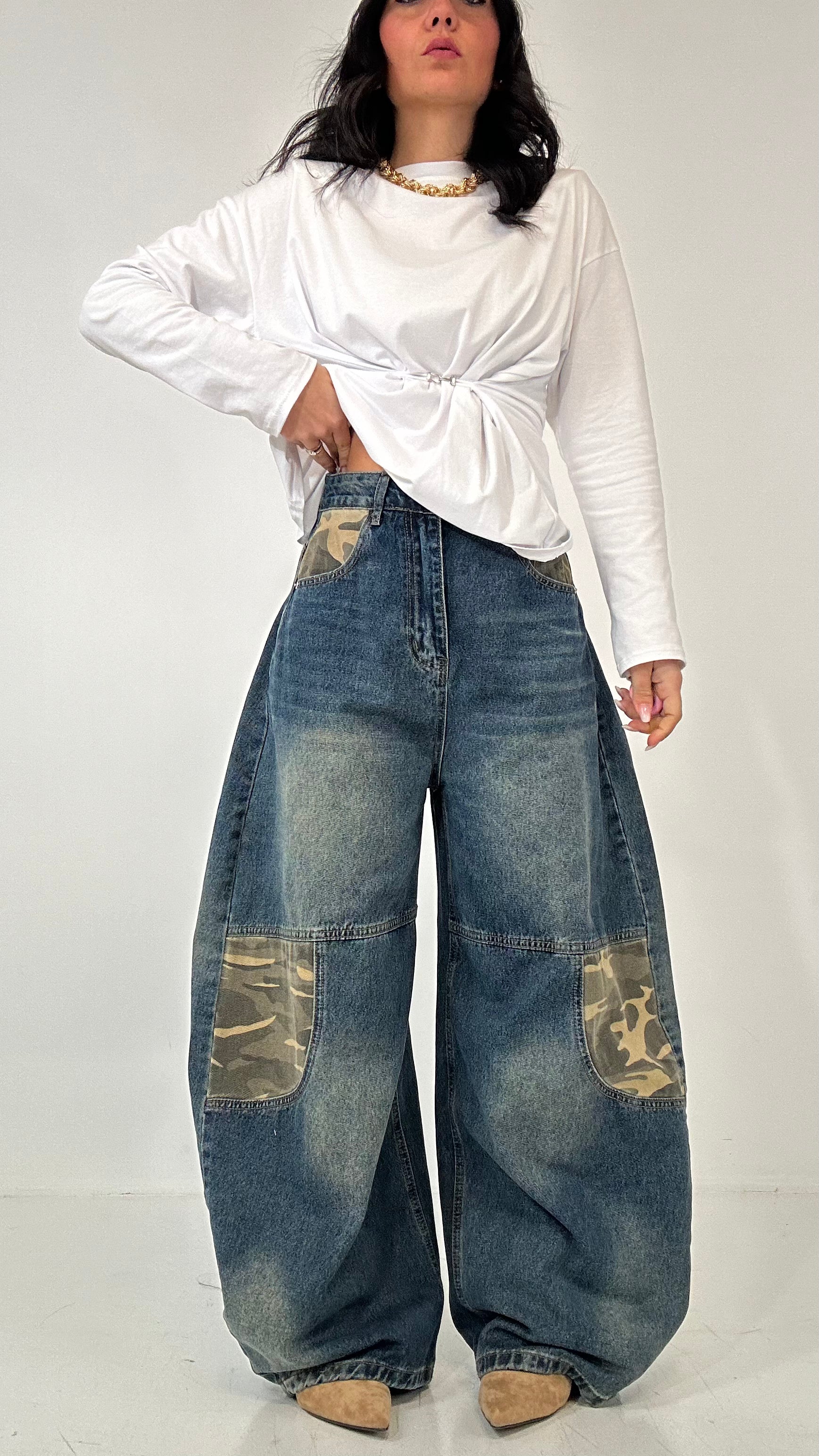 Jeans BALLOON MILITARE - JEANS