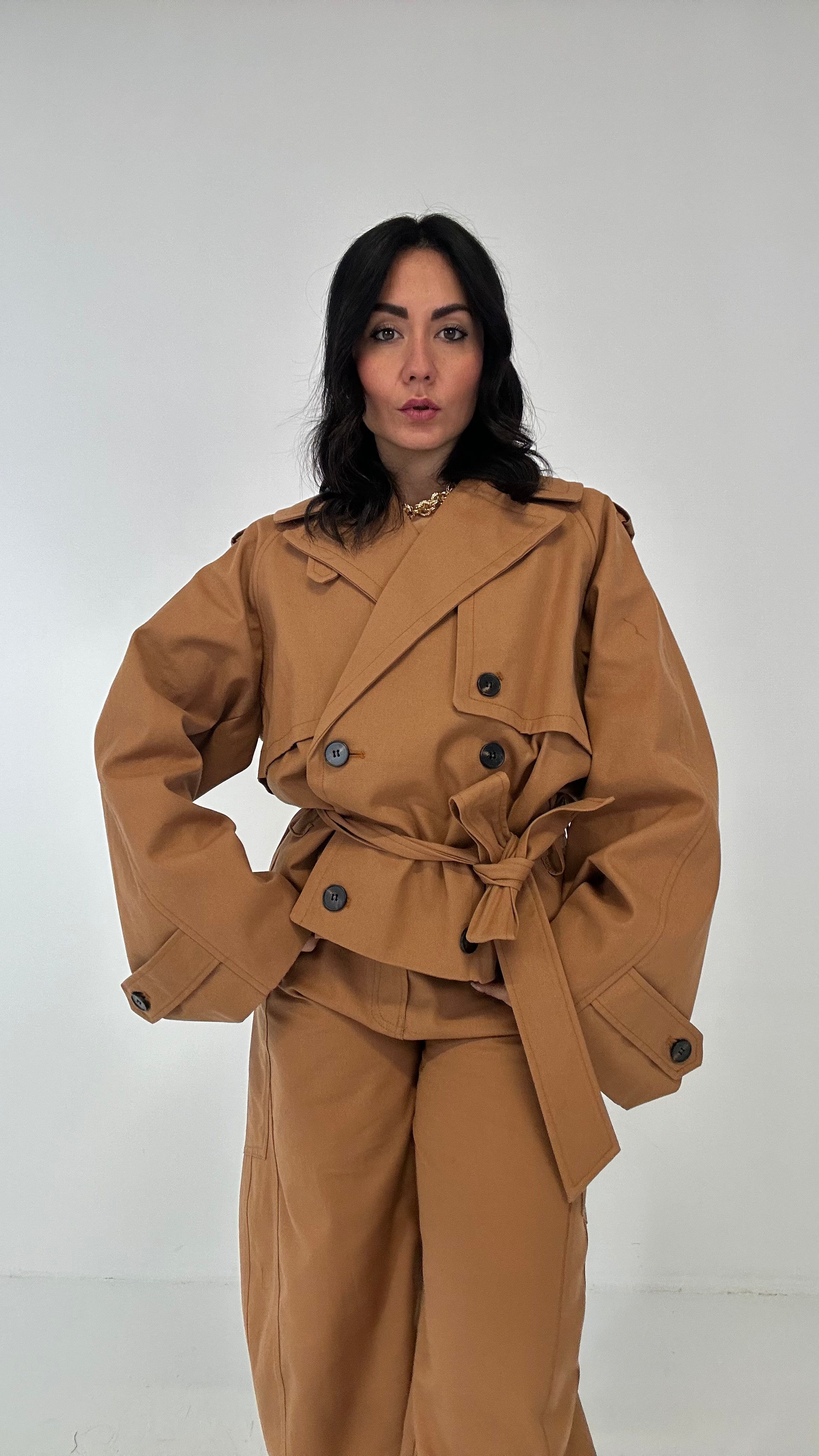 Trench LUMINA CON CINTURA - CAMMELLO