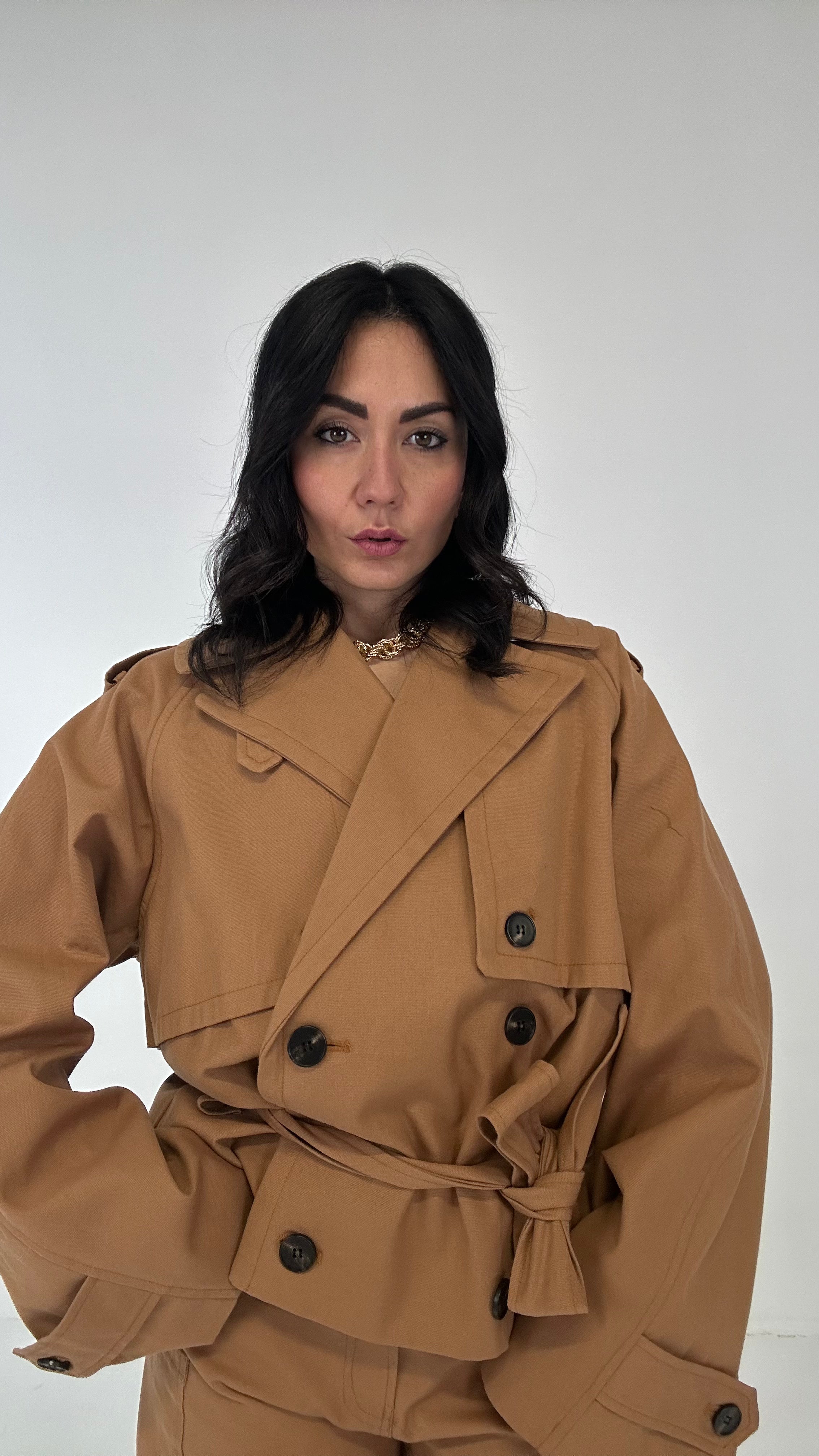 Trench LUMINA CON CINTURA - CAMMELLO