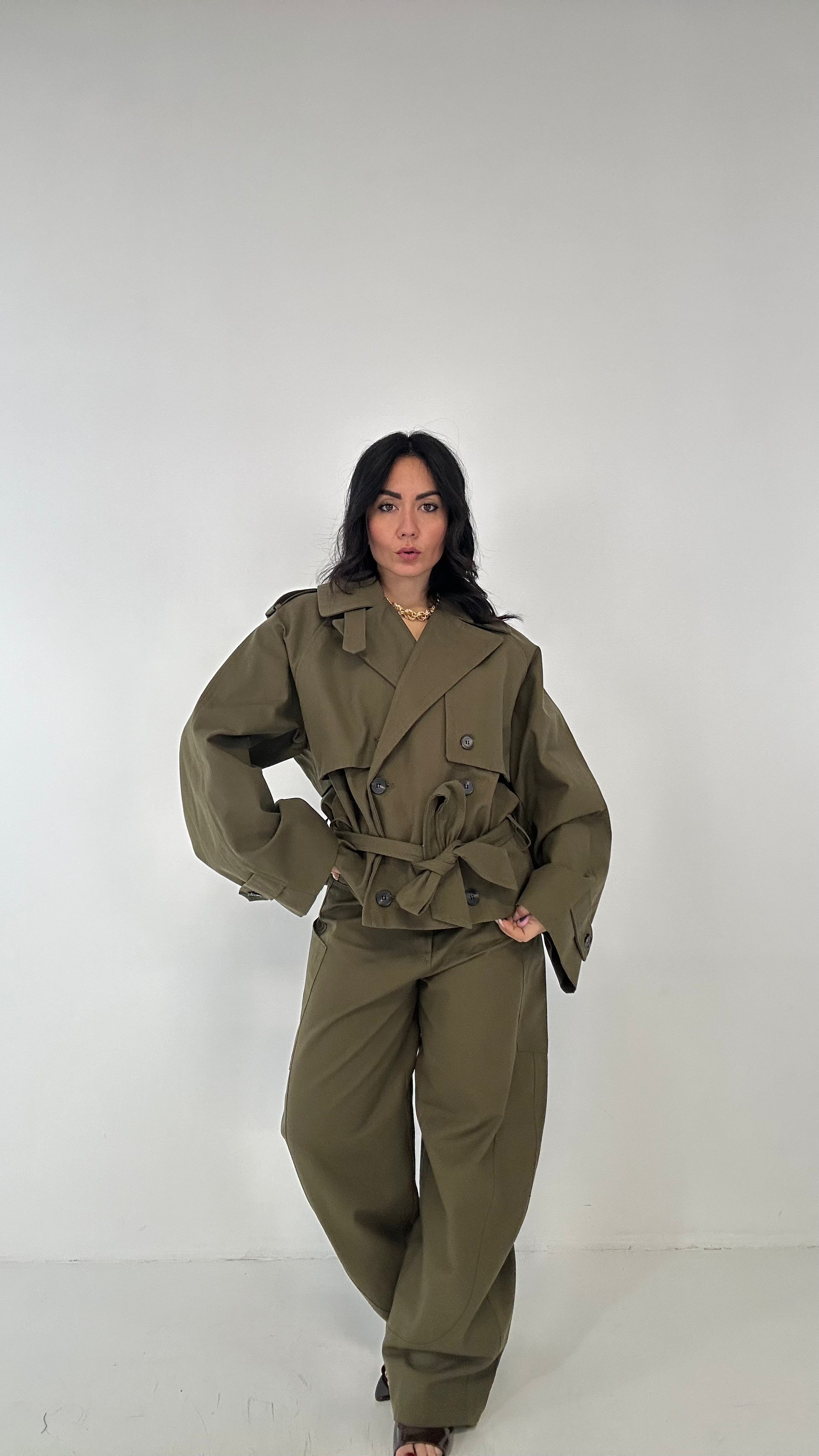 Pantalone BALLOON LUMINA - VERDE MILITARE