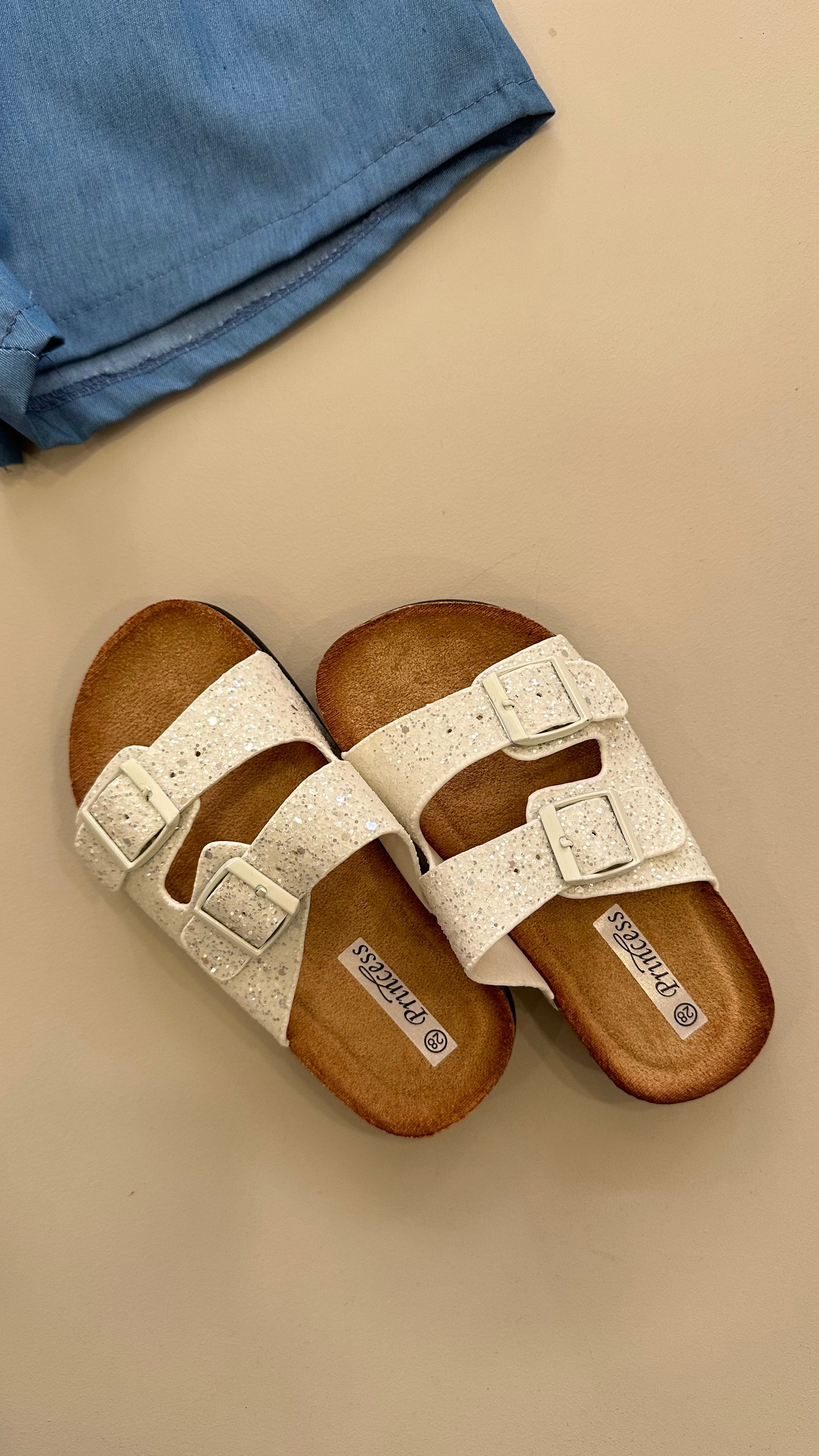 Ciabattina GLITER 28-35 - BIANCO