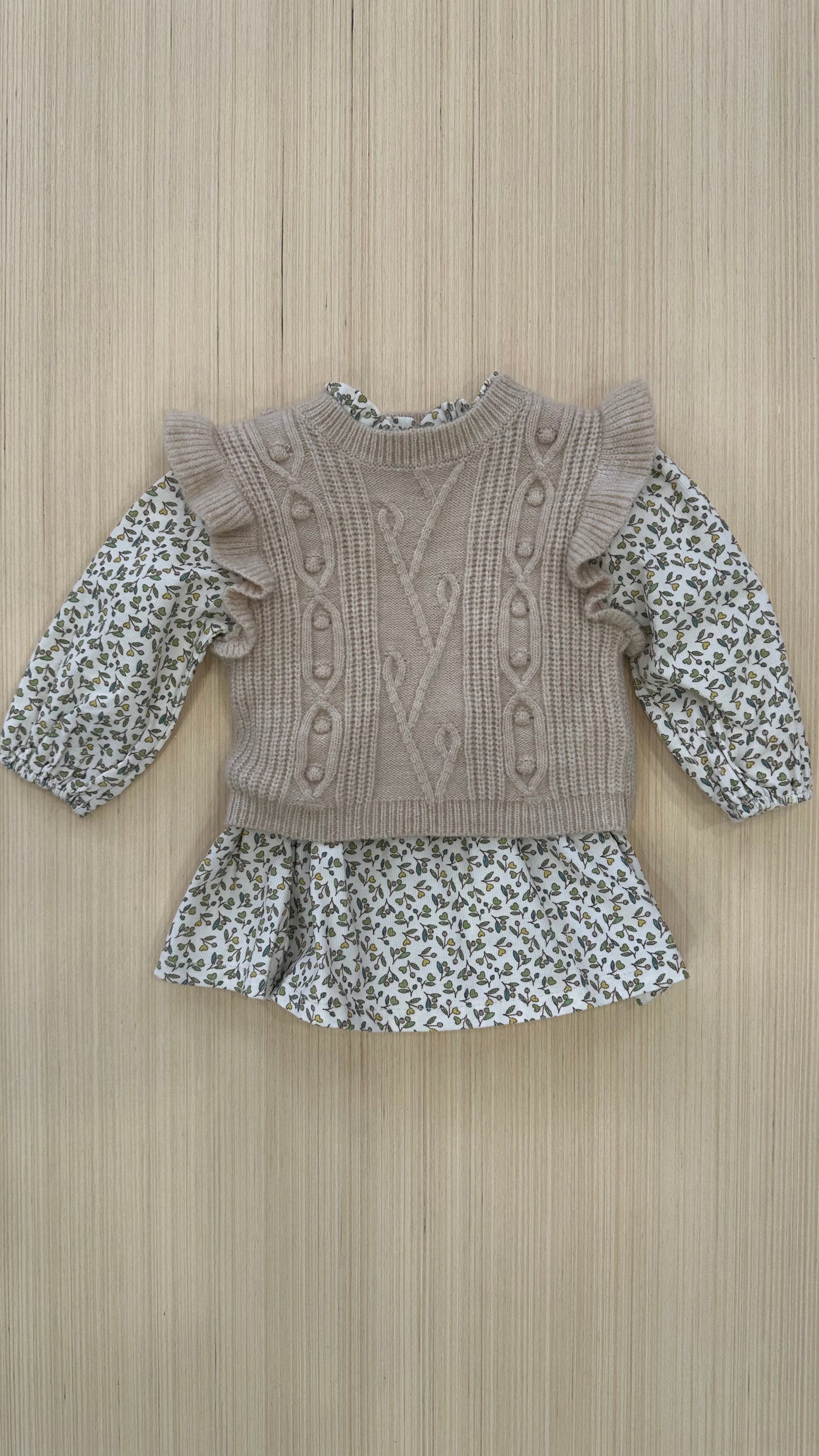 Vestitino CON GILET 3-18M - BEIGE