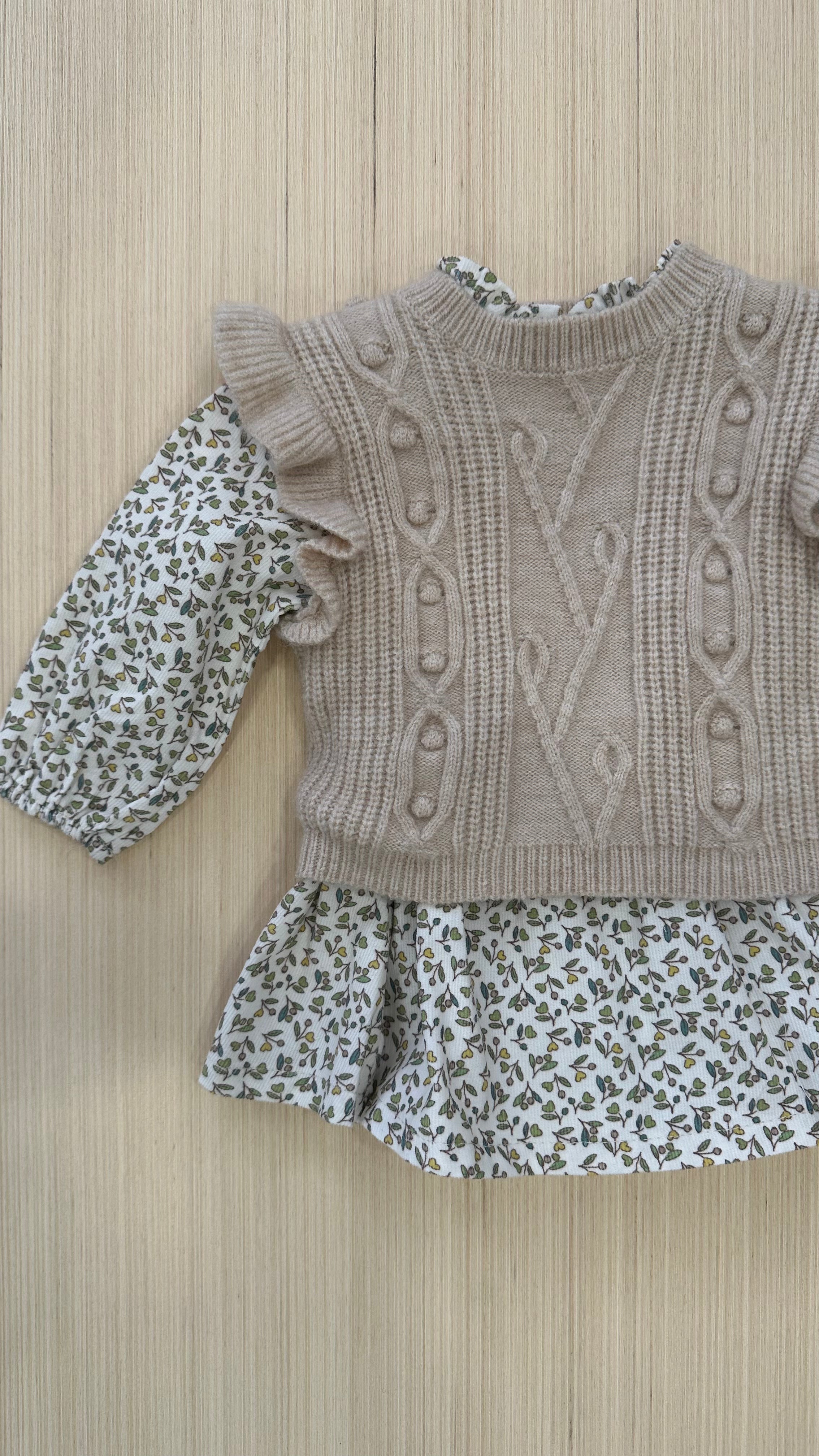 Vestitino CON GILET 3-18M - BEIGE