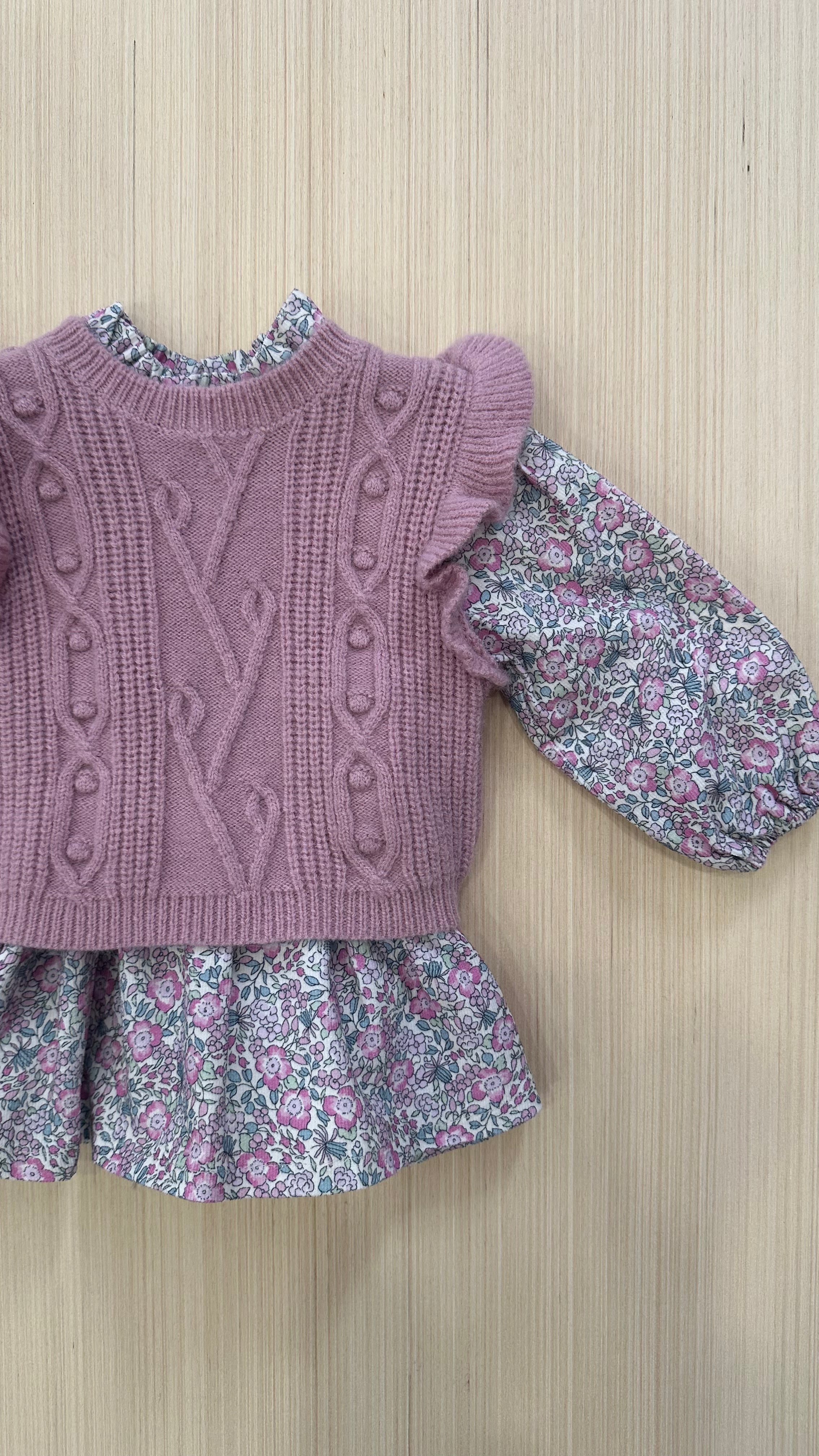 Vestitino CON GILET 3-18M - ROSA