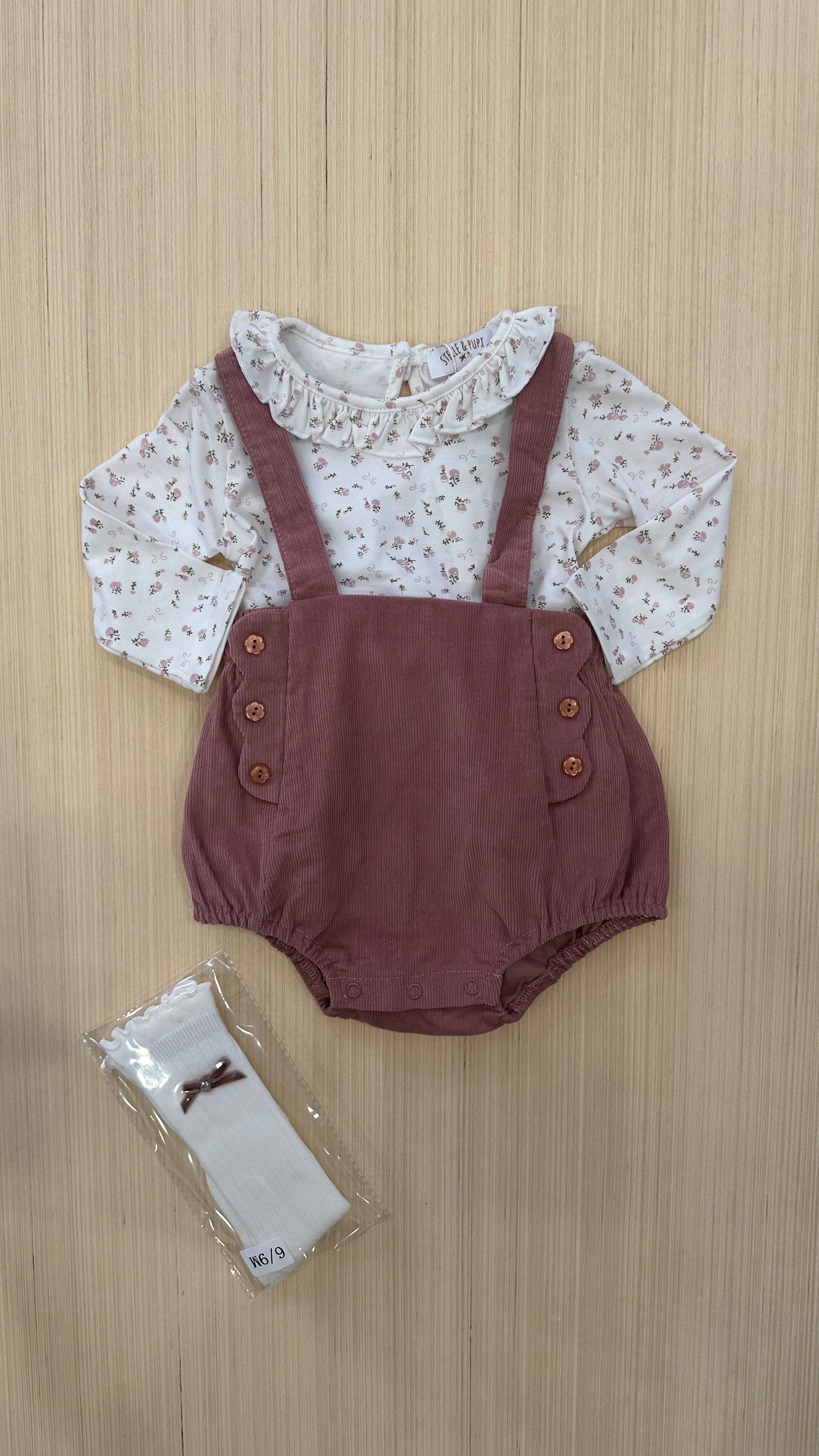 Pagliaccetto VELLUTO COSTINE 1-12M - ROSA