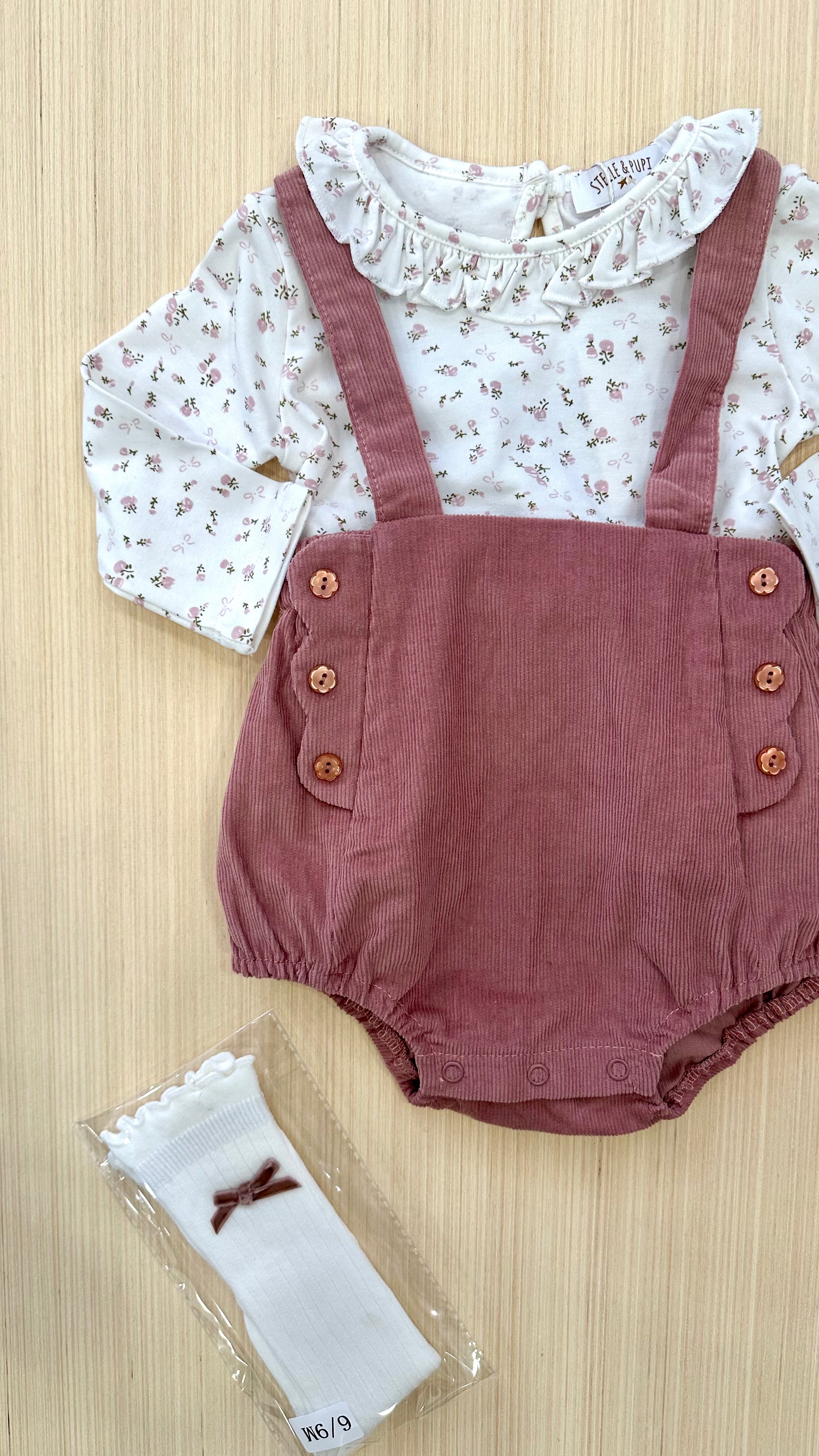 Pagliaccetto VELLUTO COSTINE 1-12M - ROSA