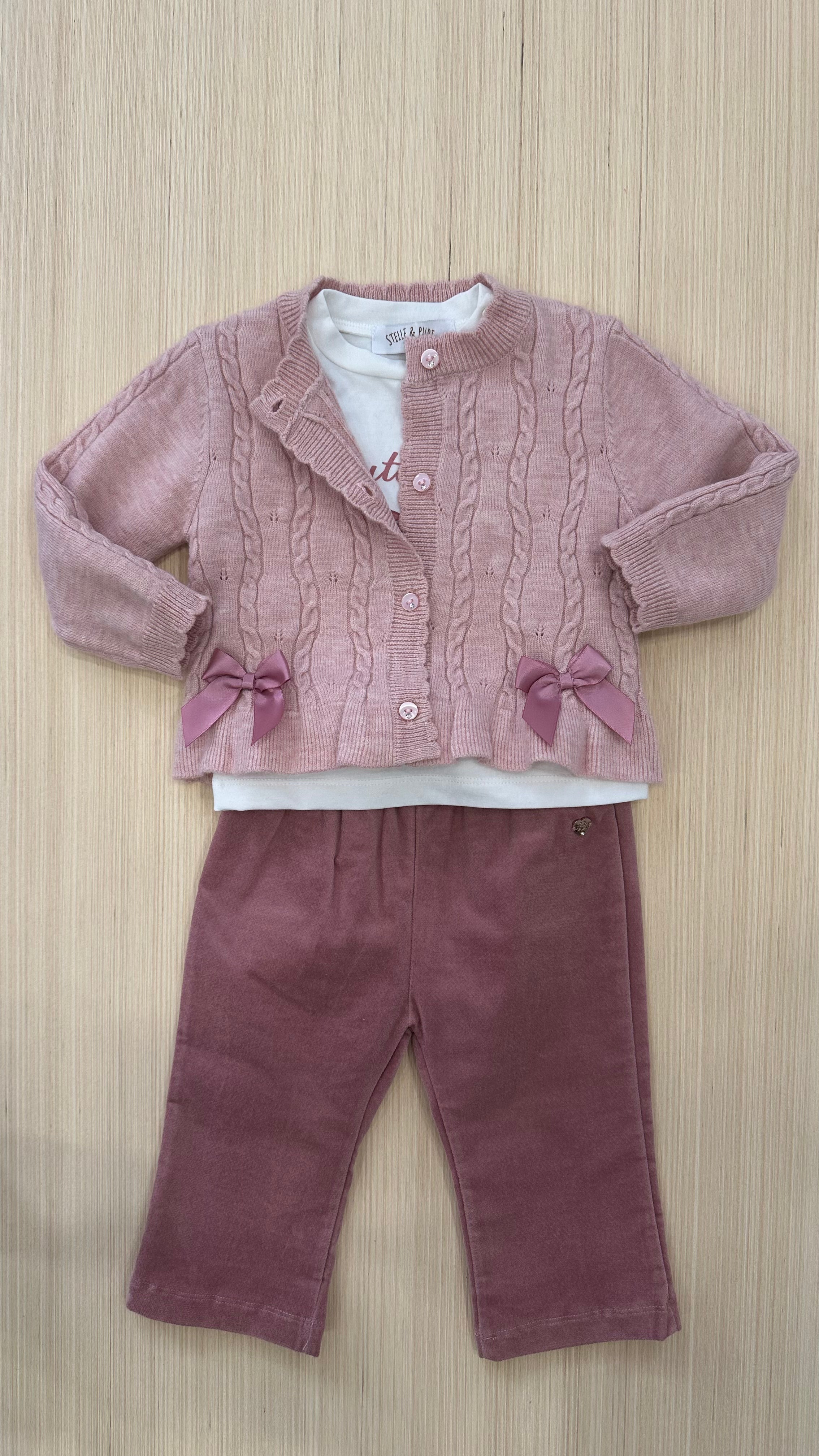 Completo BUTTERFLY 3PZ 6-24M - ROSA