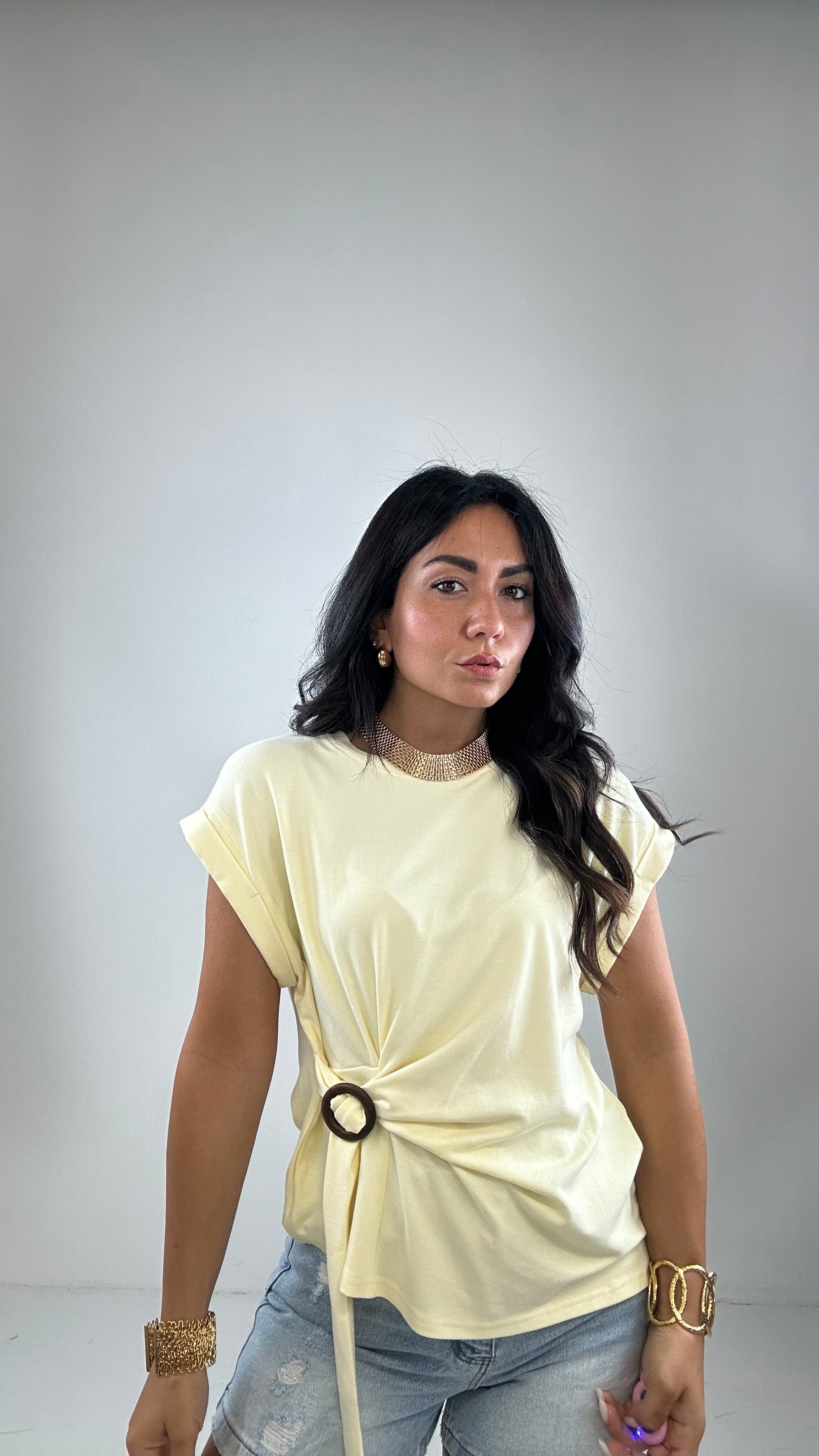 T-shirt NODO LEGNO - GIALLO