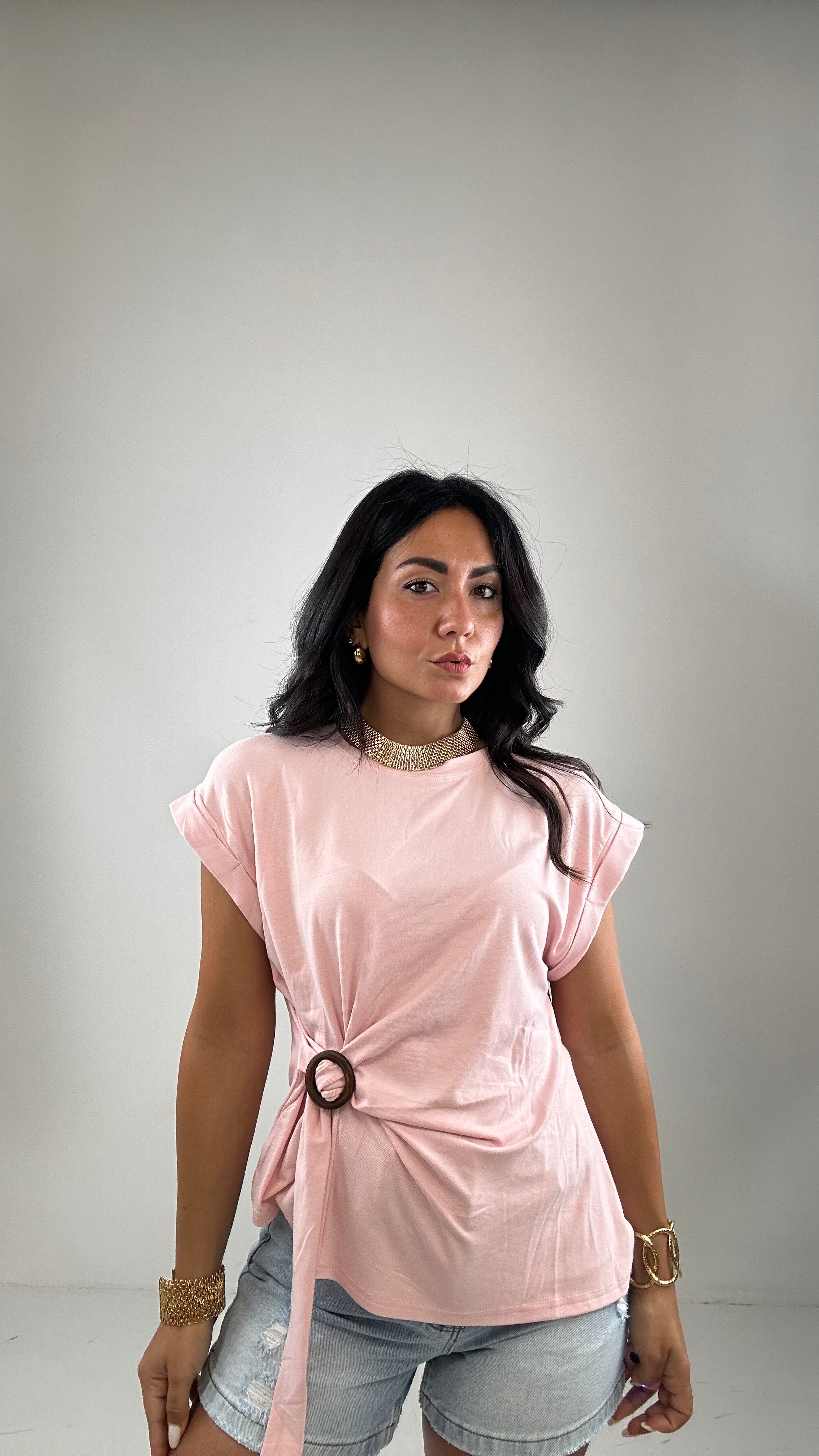 T-shirt NODO LEGNO - ROSA