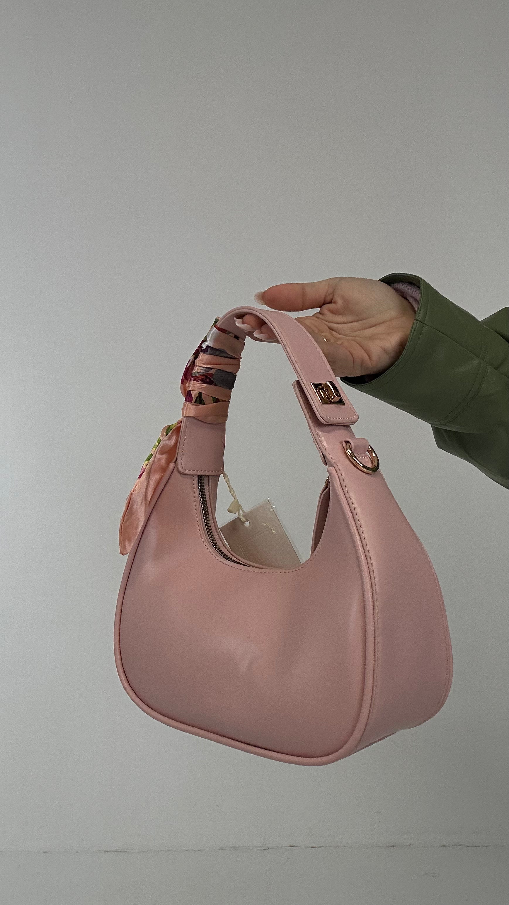 Borsa MEZZALUNA FOULARD - ROSA