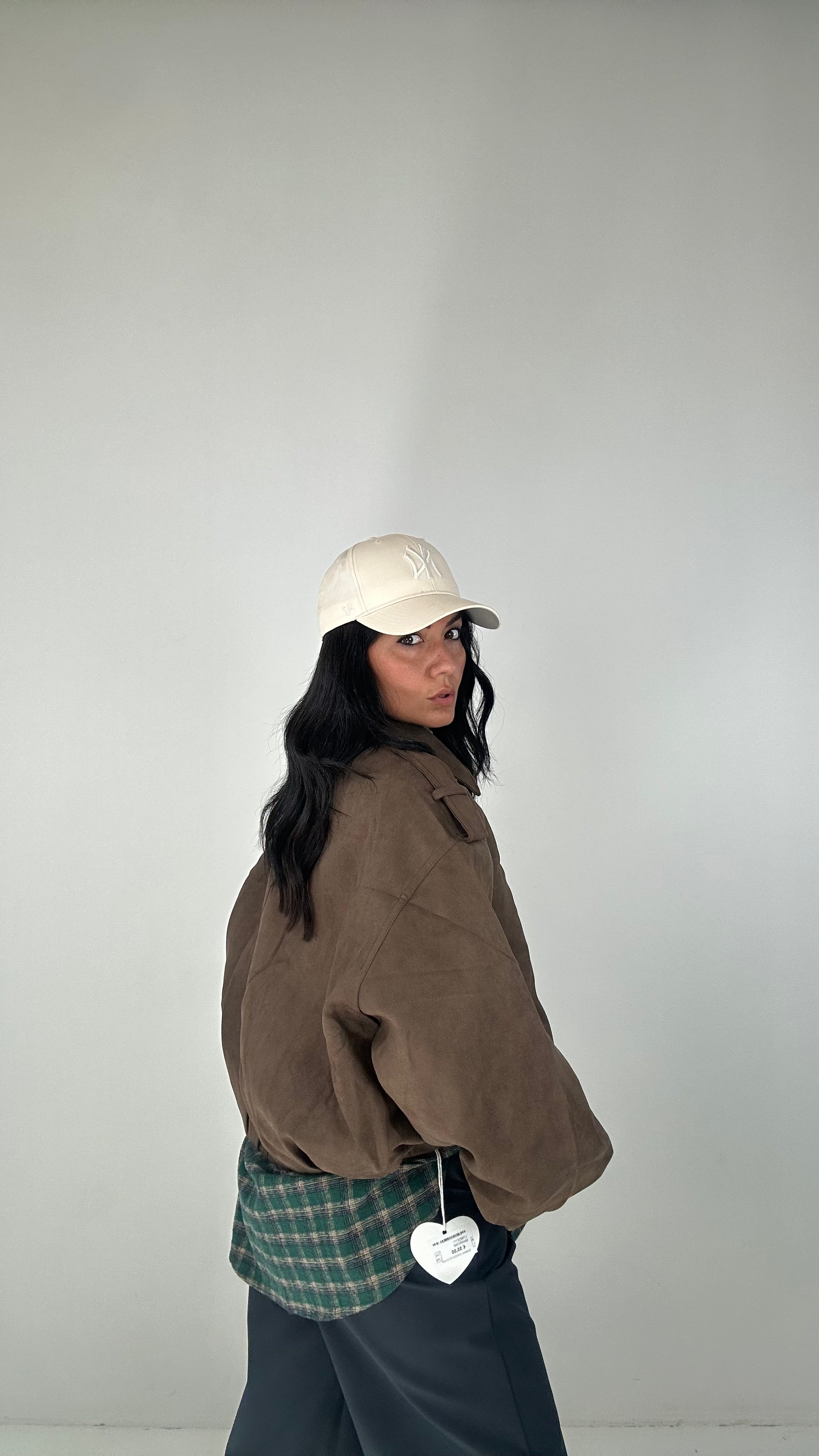 Giubbino CHIODO ECOCAMOSCIO - MARRONE