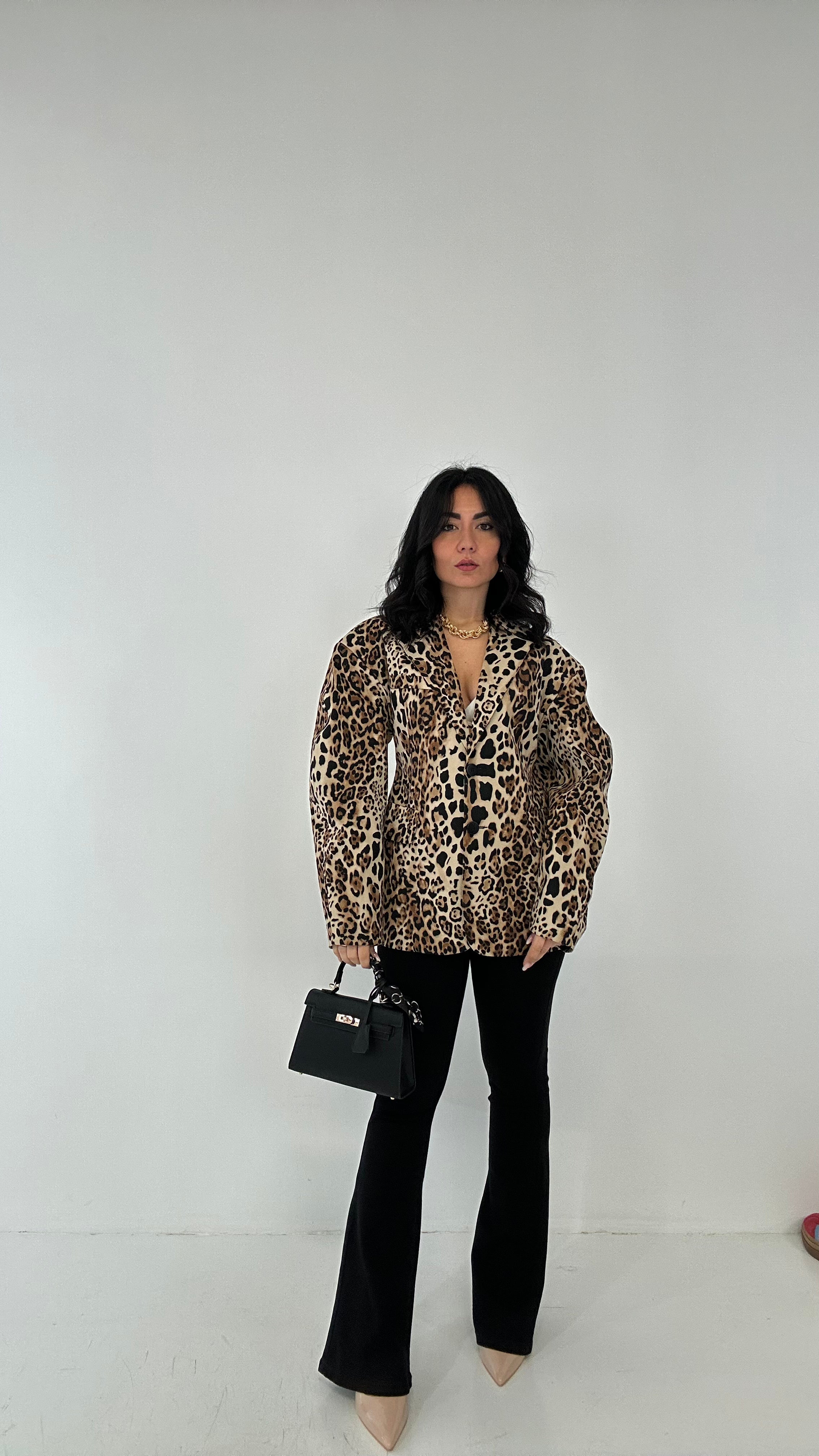 Blazer LUMINA LEOPARDATO - CAMMELLO