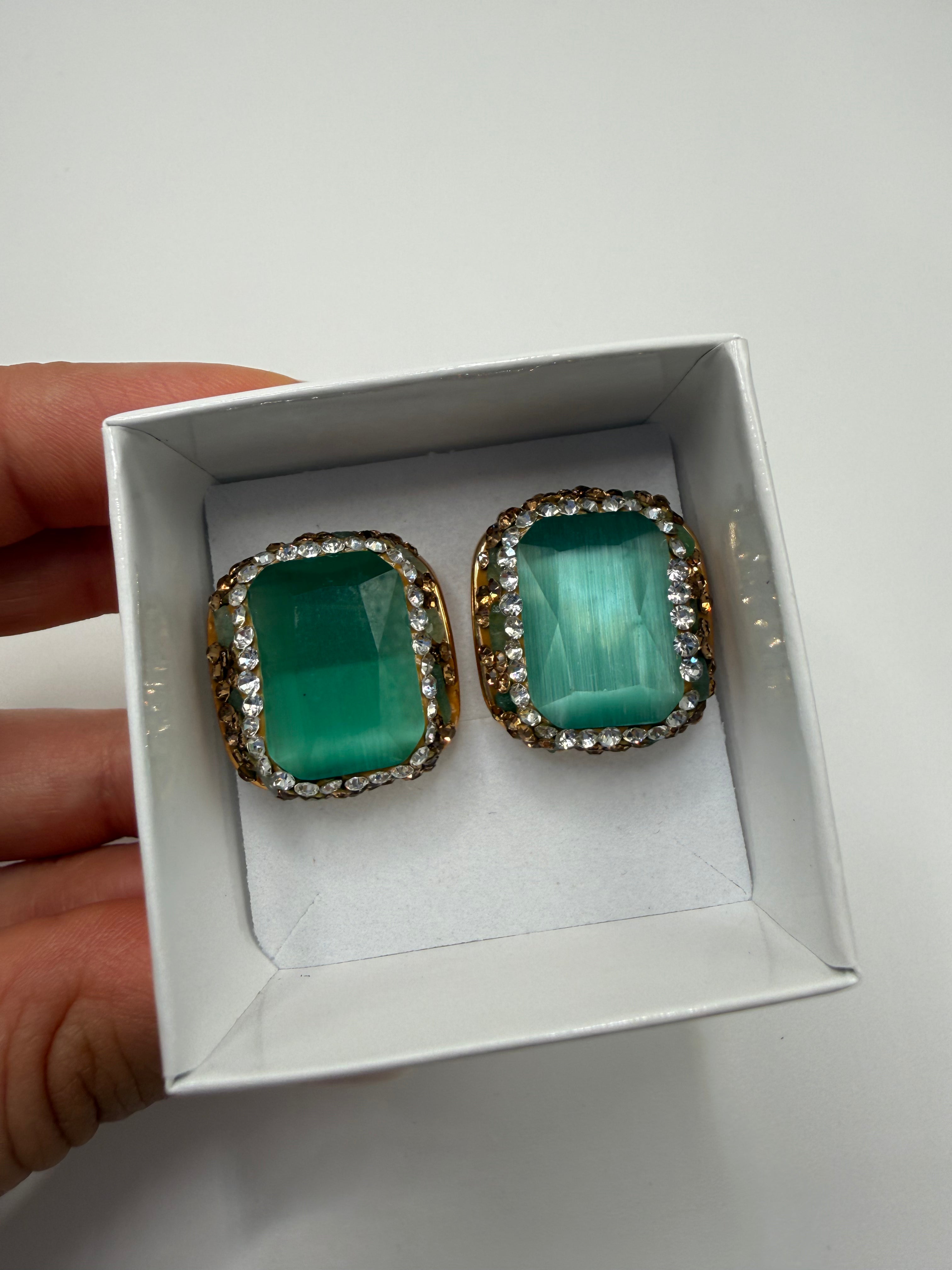 Orecchino PIETRA STRASS - VERDE