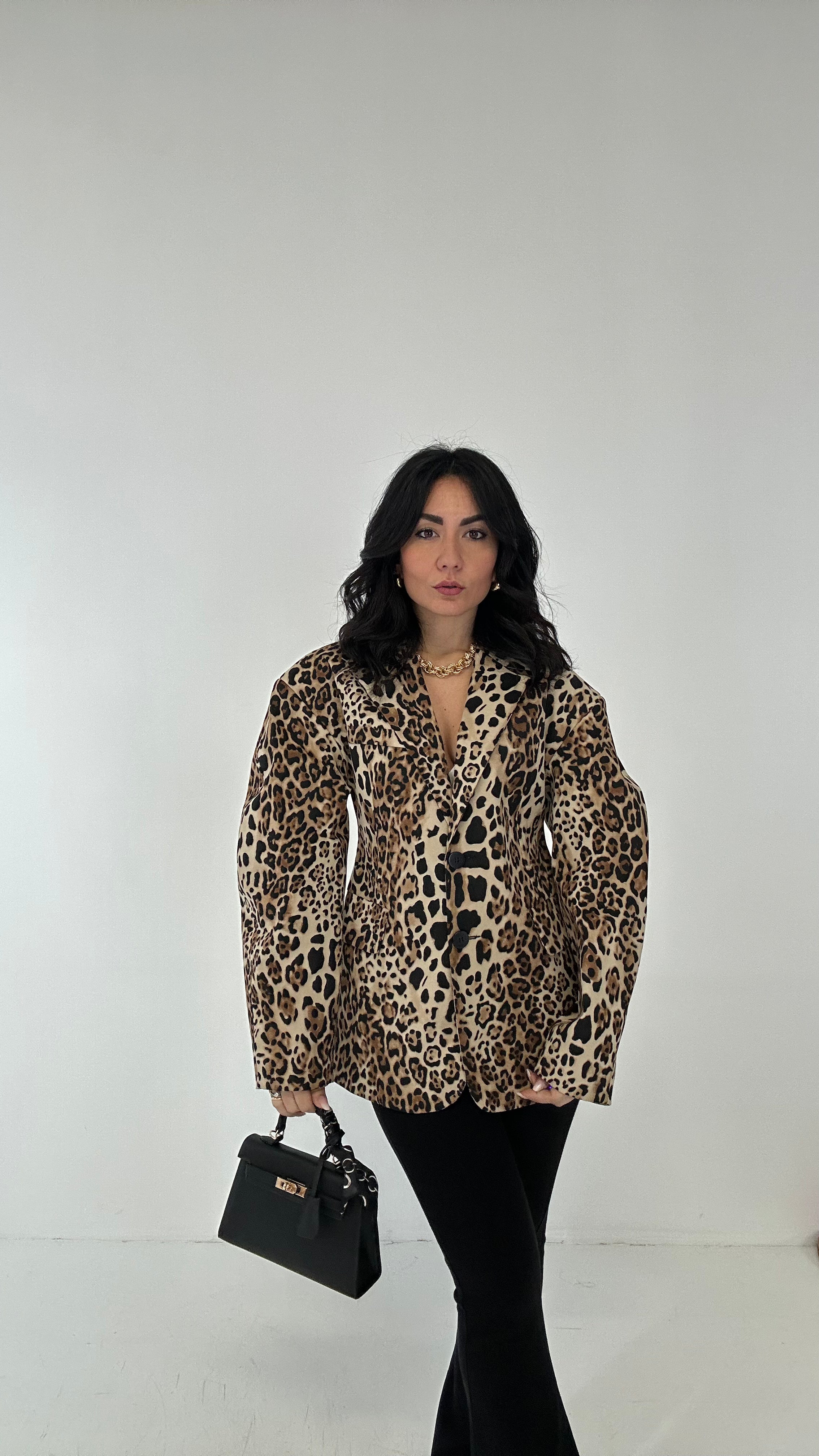 Blazer LUMINA LEOPARDATO - CAMMELLO