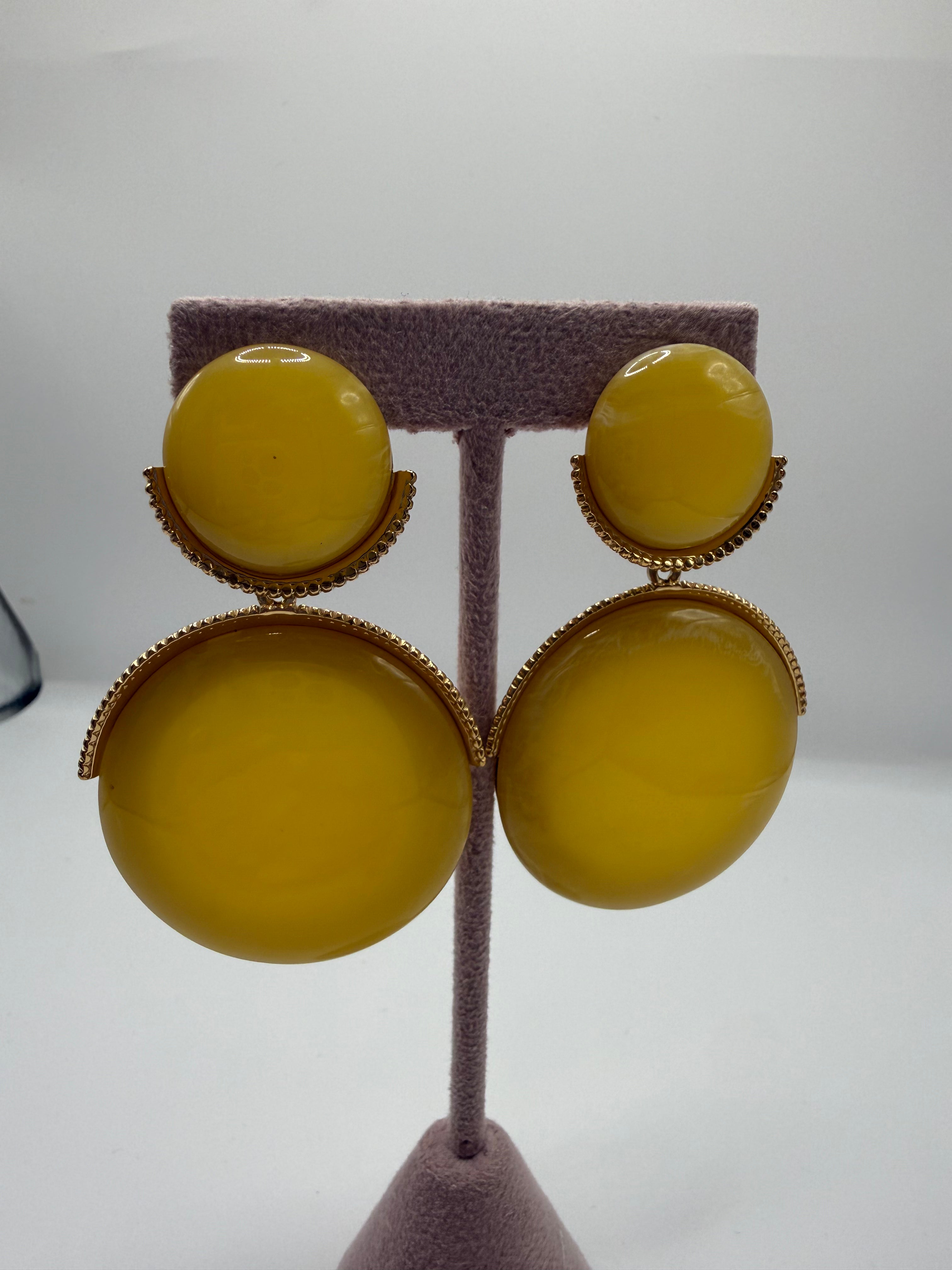 Orecchino DOPPIA PIETRA - GIALLO